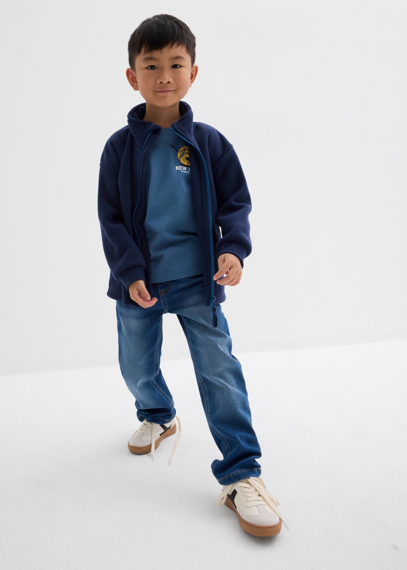 bonprix Regular-fit-Jeans für Jungen, mit elastischem Rippbund