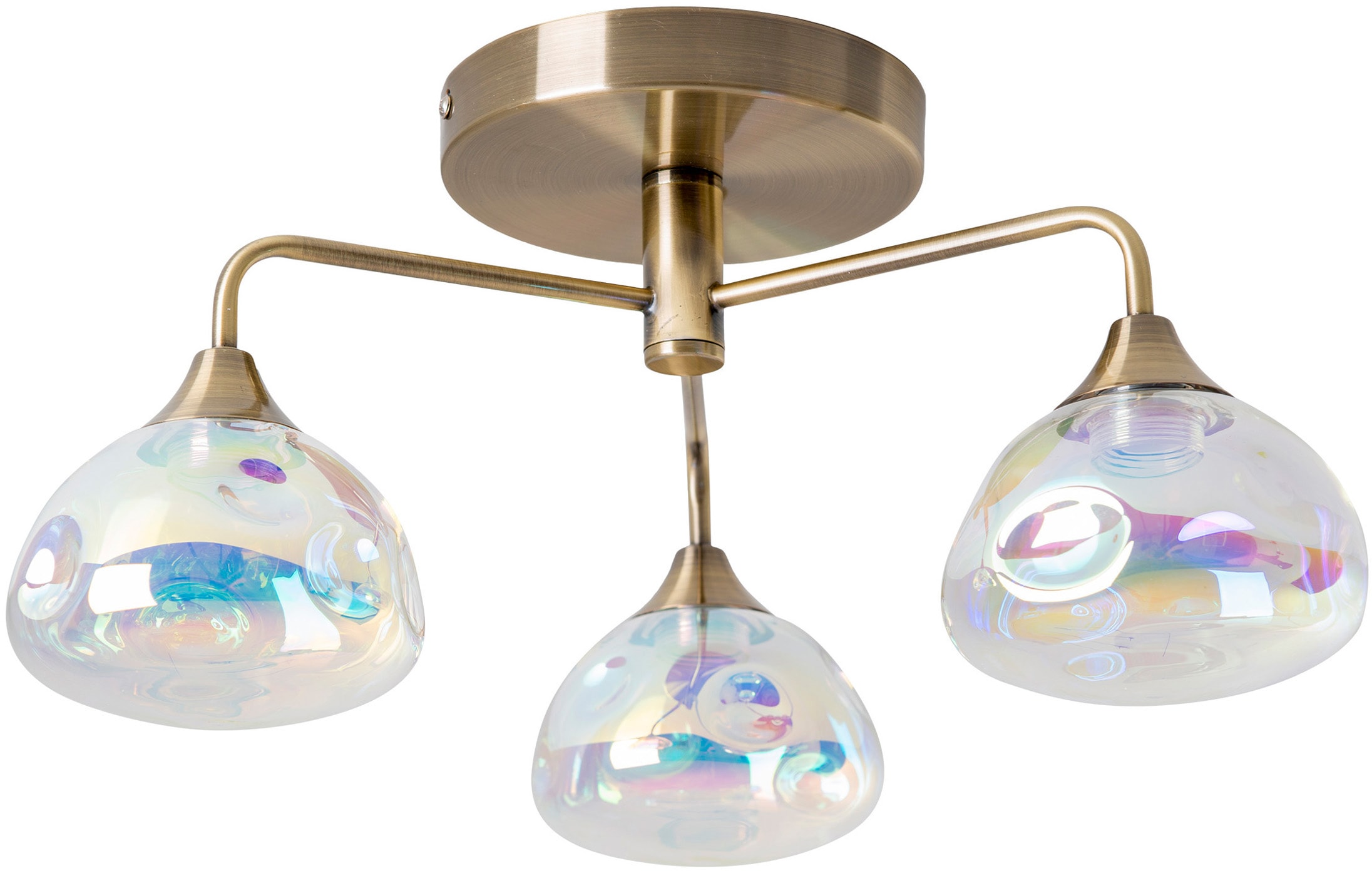 näve LED Deckenleuchte »Varna«, 3 flammig, 3 flg. irisierendes Glas incl. 3 günstig online kaufen