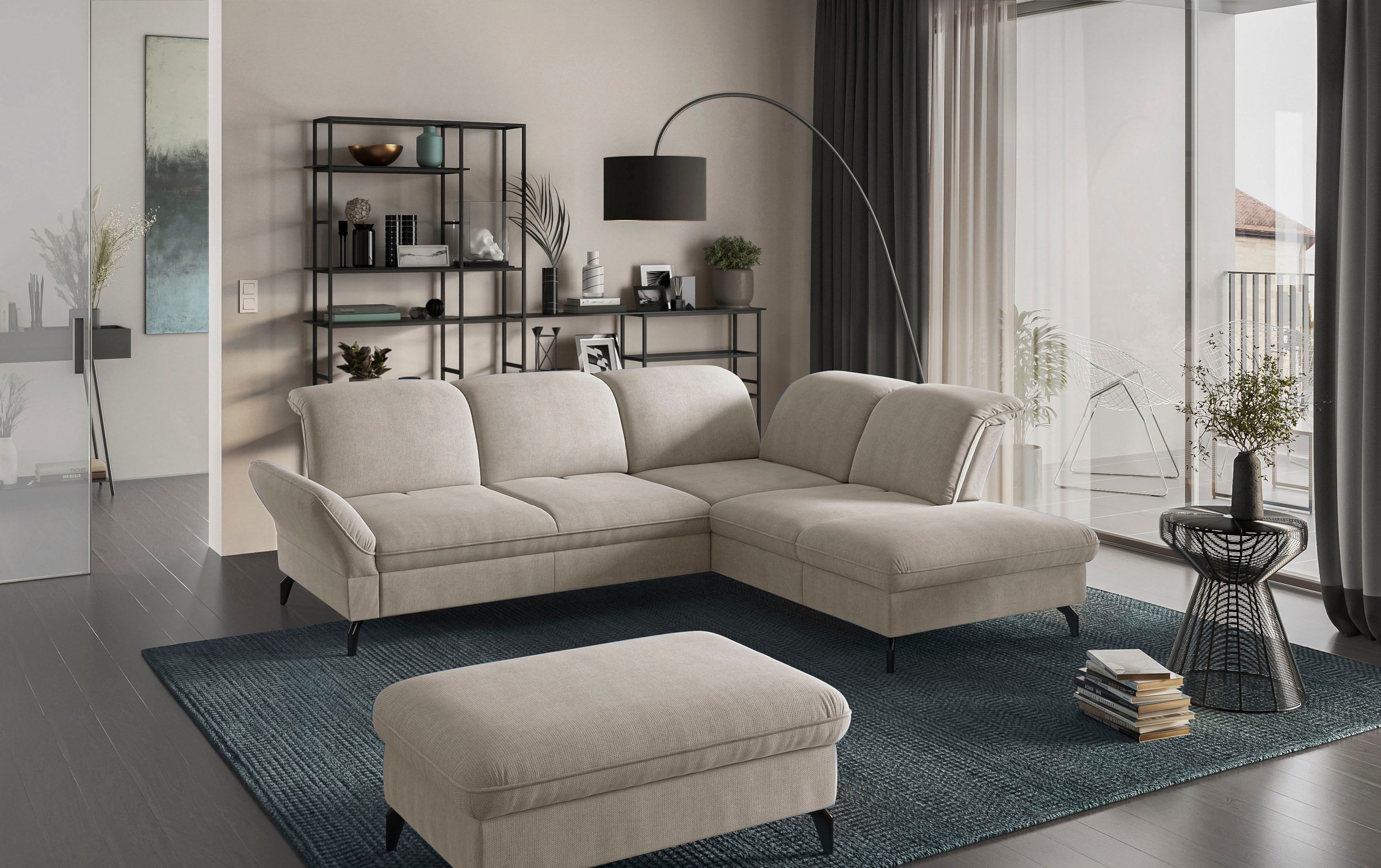 sit&more Ecksofa »Leandro L-Form«, Wahlweise mit Bett-, Kopfteil - und Arml günstig online kaufen