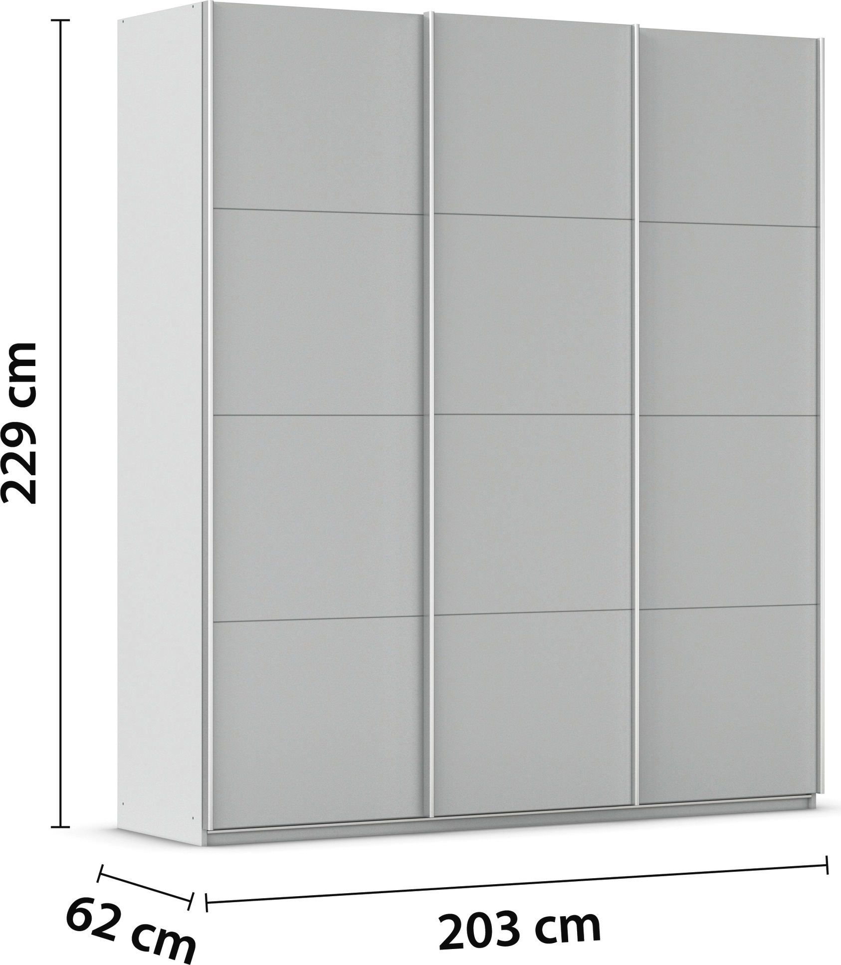 rauch Schwebetürenschrank »Kleiderschrank Schrank Garderobe AGORDO mit Dekor- oder Hochglanzfront«, (in zwei Griff-Farben), durchdachte Innenausstattung, in 4 Breiten und 2 Höhen MADE IN GERMANY