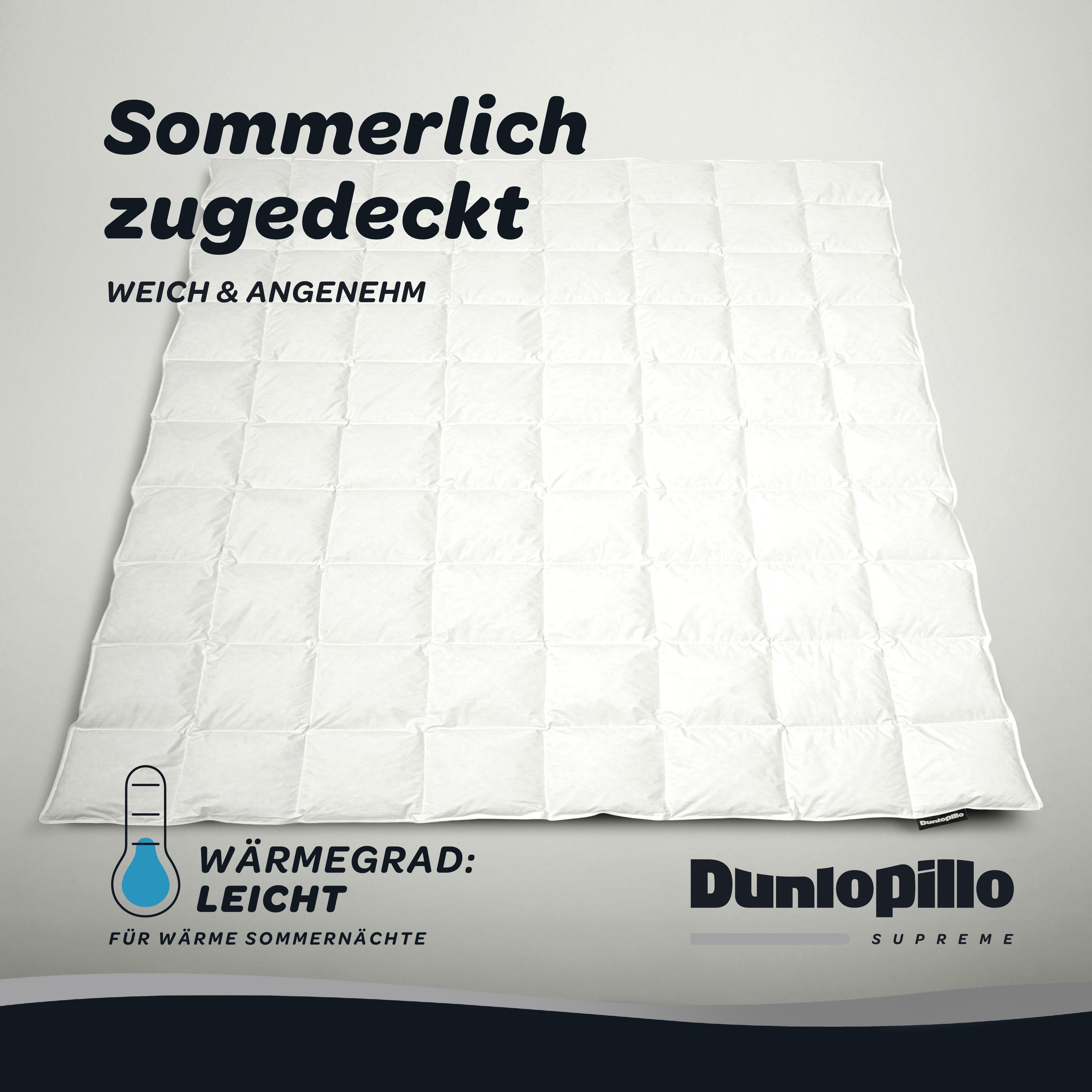 Dunlopillo Gänsedaunenbettdecke »Dunlopillo Supreme, "NEUHEIT" 135x200 & 155x220 cm« leicht Füllung 80% Gänsedaunen & 20% Gänsefedern 1 Stk. tlg. Hergestellt in Deutschland & Downpass zertifiziert