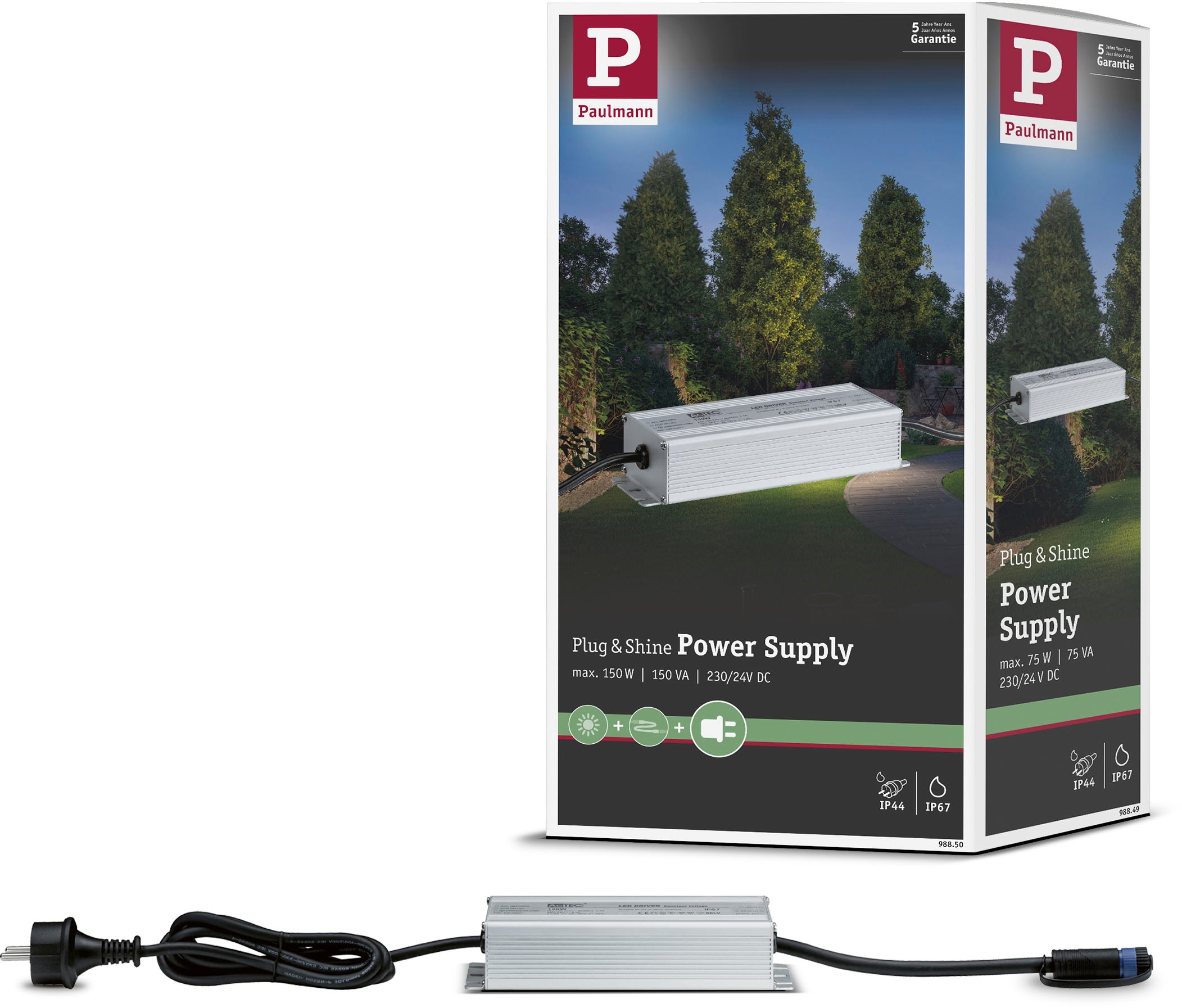Paulmann Trafo »Outdoor Plug & Shine Power Supply Silber Alu«, (Packung, 1 St.), IP67 150W 24V DC