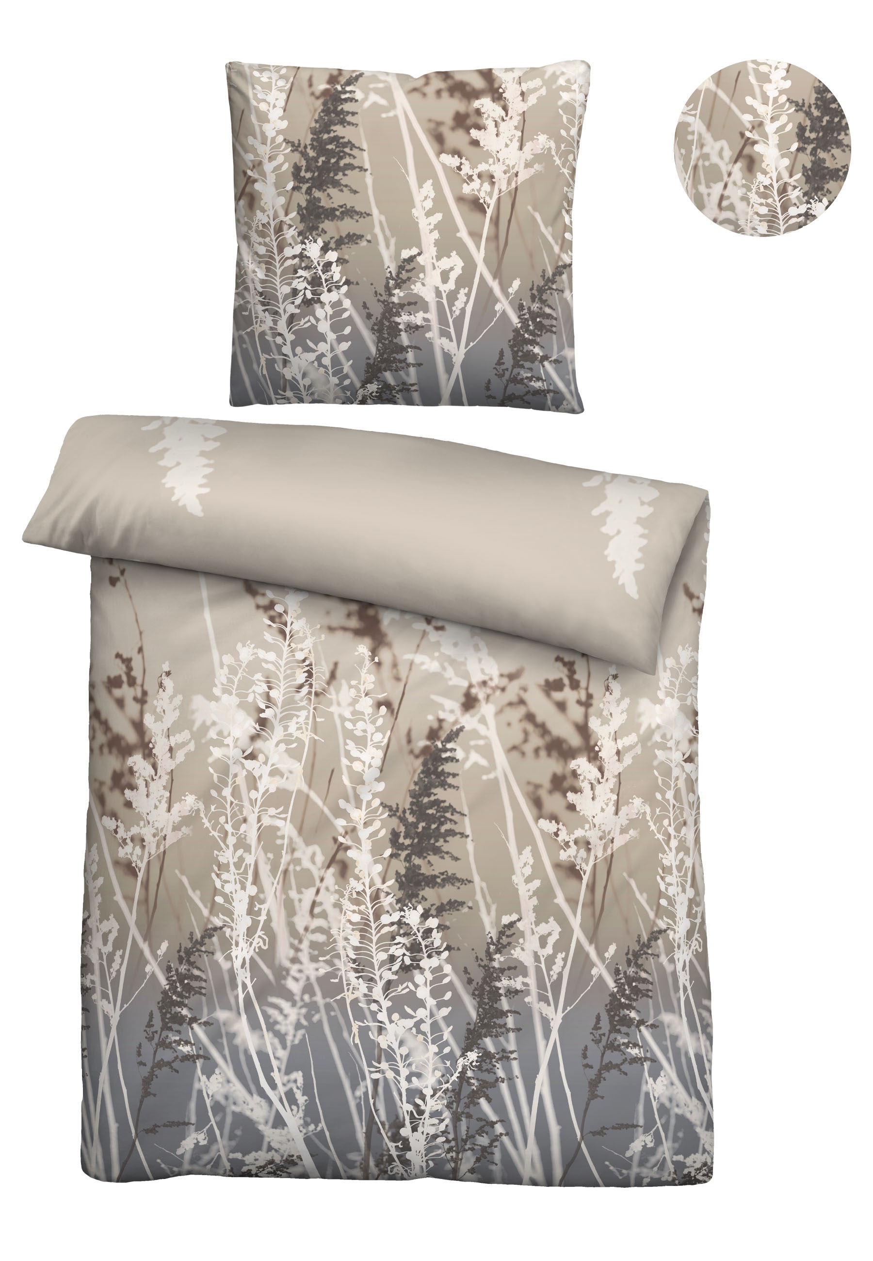 Biberna Bettwäsche »0004103« 2 Stk. tlg. wohlig warm + weich, pflegeleicht, 100% Baumwolle, Reißverschluss