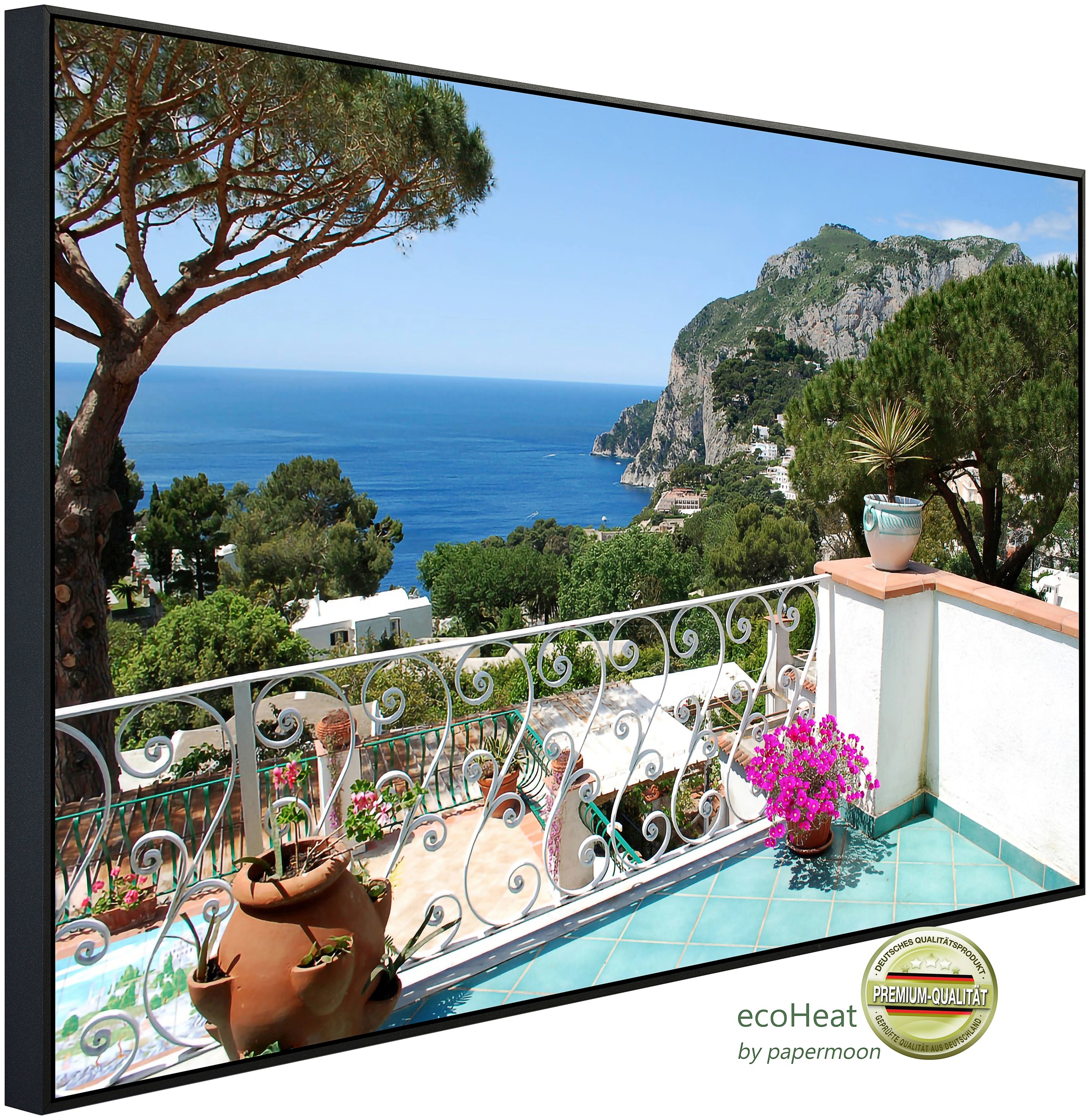 Papermoon Infrarotheizung »Capri Balkon Blick«, sehr angenehme Strahlungswä günstig online kaufen