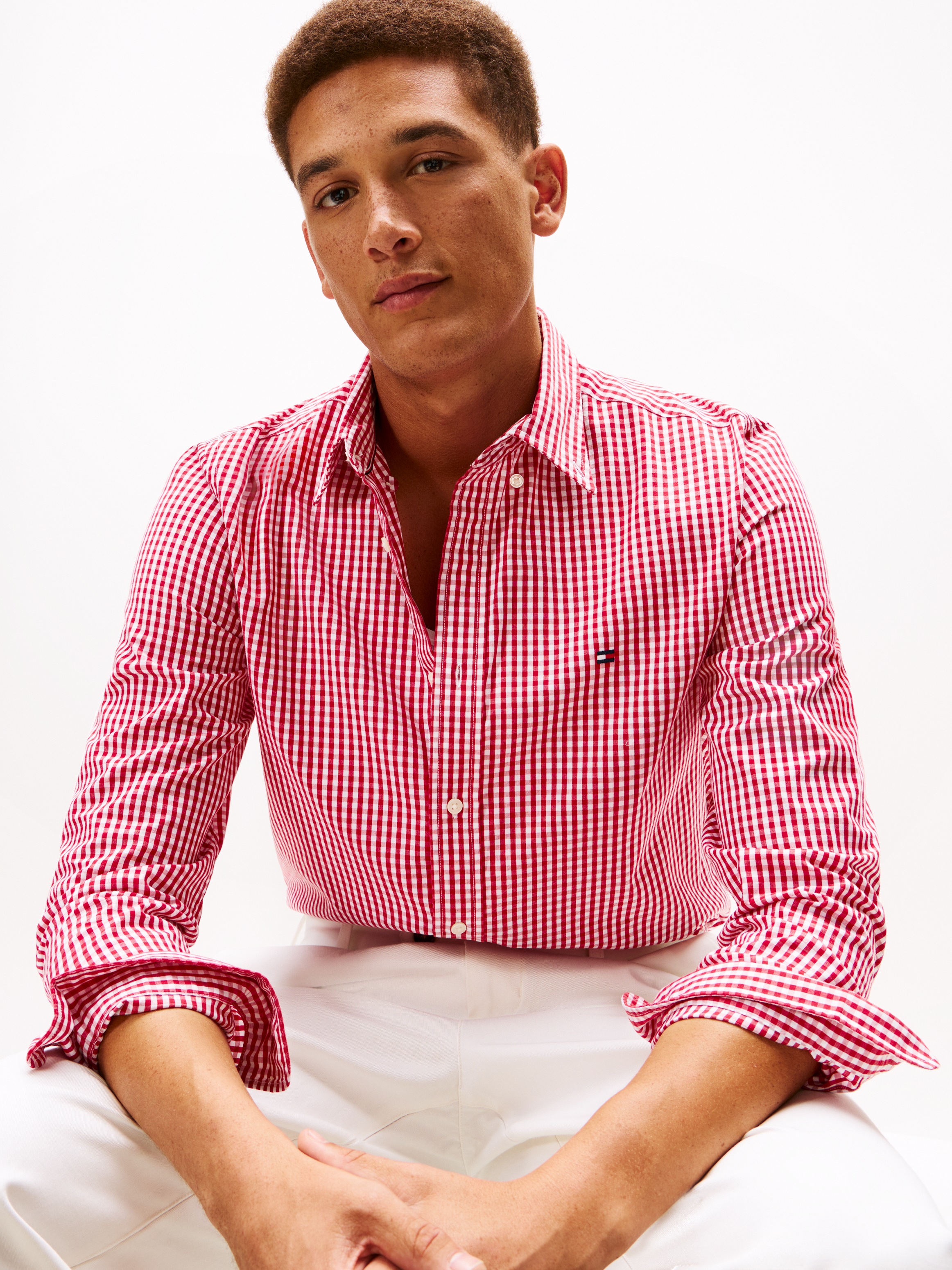 Tommy Hilfiger Langarmhemd »FLEX POPLIN BIG GINGHAM«