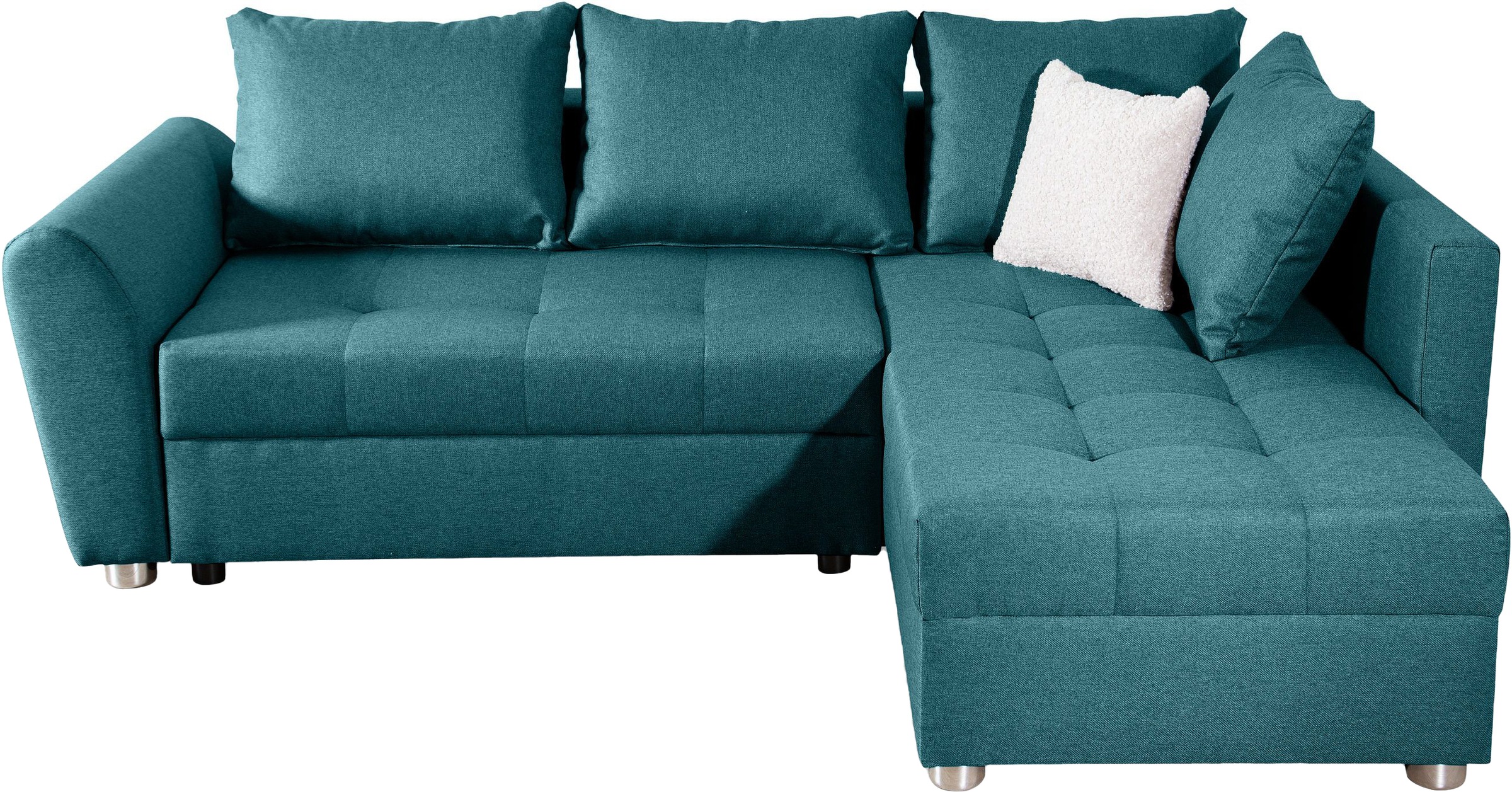 COLLECTION AB Ecksofa »JANA«, Ecksofa,Bettfunktion,Bettkasten,Bonnelfederkern,Rückenkissen