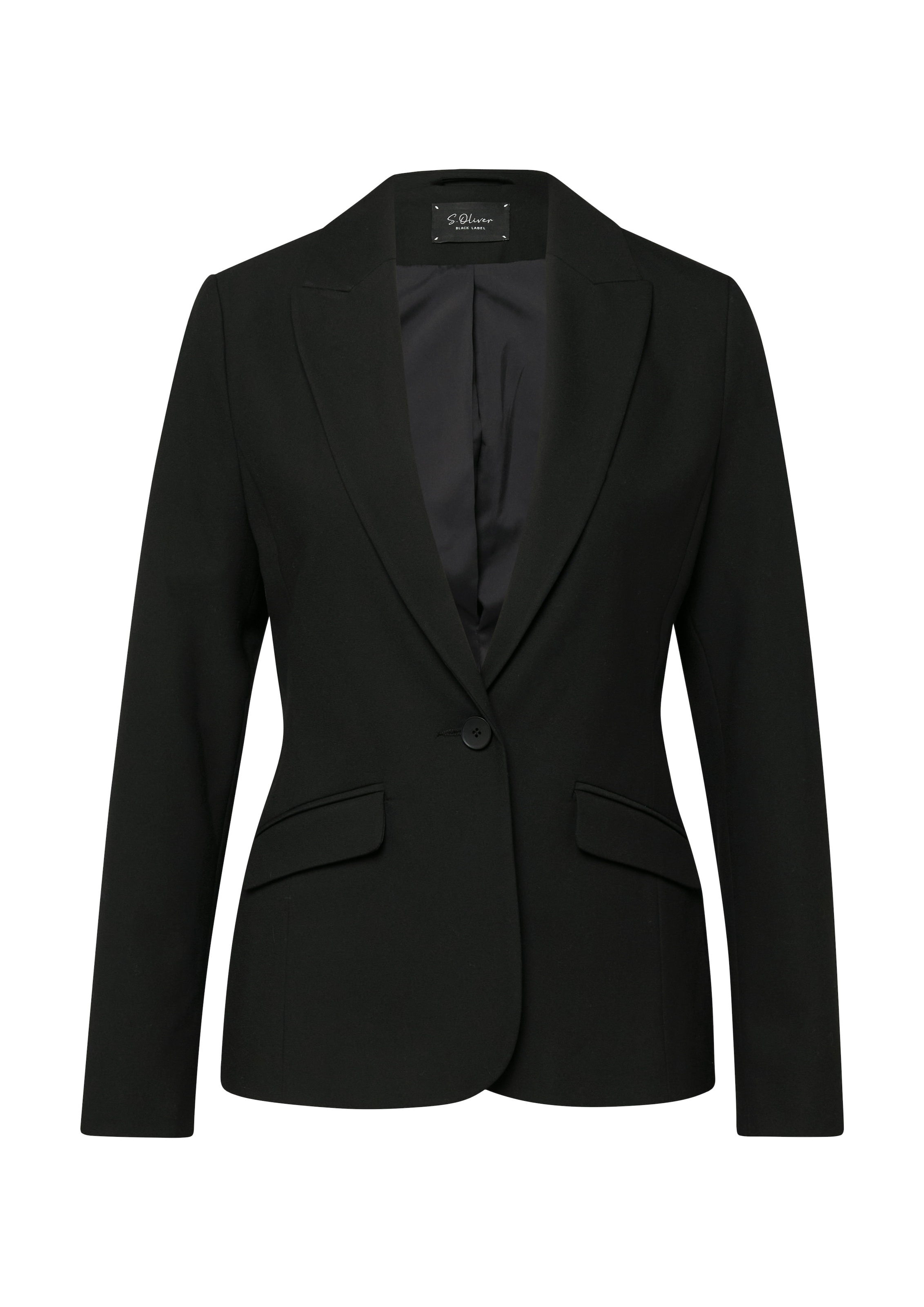 s.Oliver BLACK LABEL Jackenblazer mit 1-Knopf-Verschluss und Viskose-Stretch