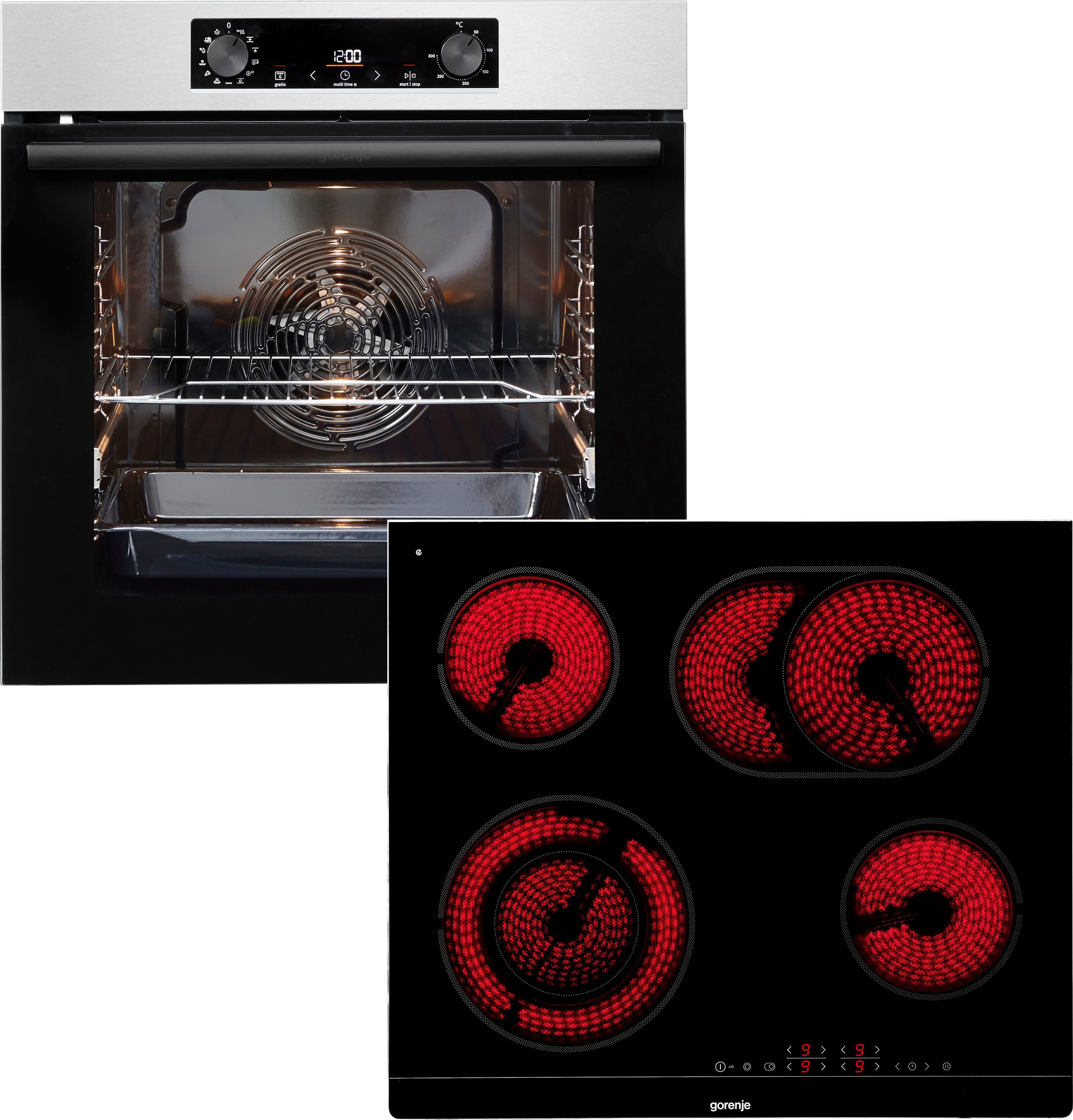 GORENJE Backofen-Set »BPSB737OTX« mit 1-fach-Teleskopauszug ecoClean AirFry-Funktion edelstahlfarben AirFry-Funktion – die gesündere Alternative...