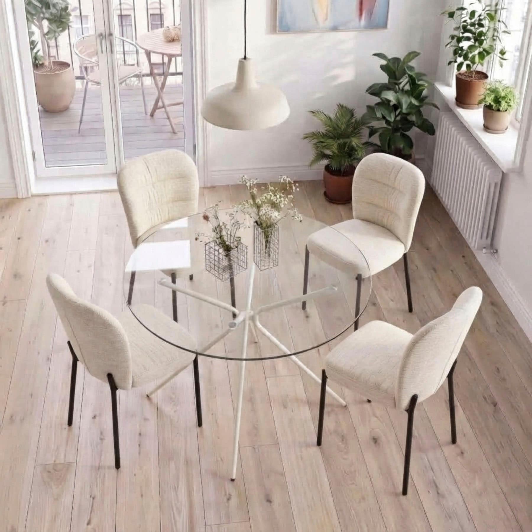 OTTO home Esstisch »Silvi, TOPSELLER!« Esstisch, Glastisch, Küchentisch, OTTOs Choice,  rund, Ø110 cm, Metallgestell
