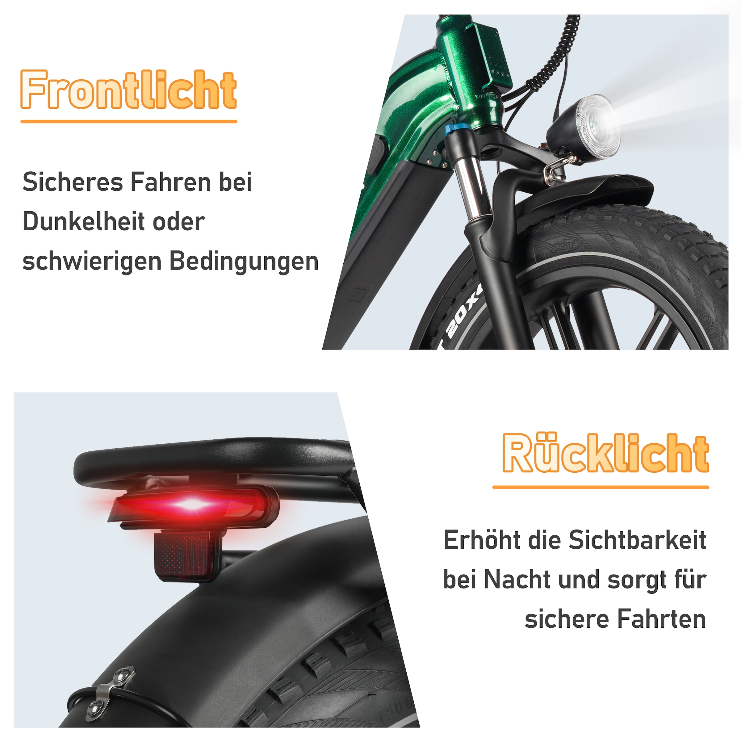 Maxtron »Maxtron Camel E-Bike compactbike« 7 Gang Shimano Kettenschaltung Heckmotor 500 W Packung,  20-Zoll-Fettreifenfahrrad mit Vorder- und Hinterradfederung
