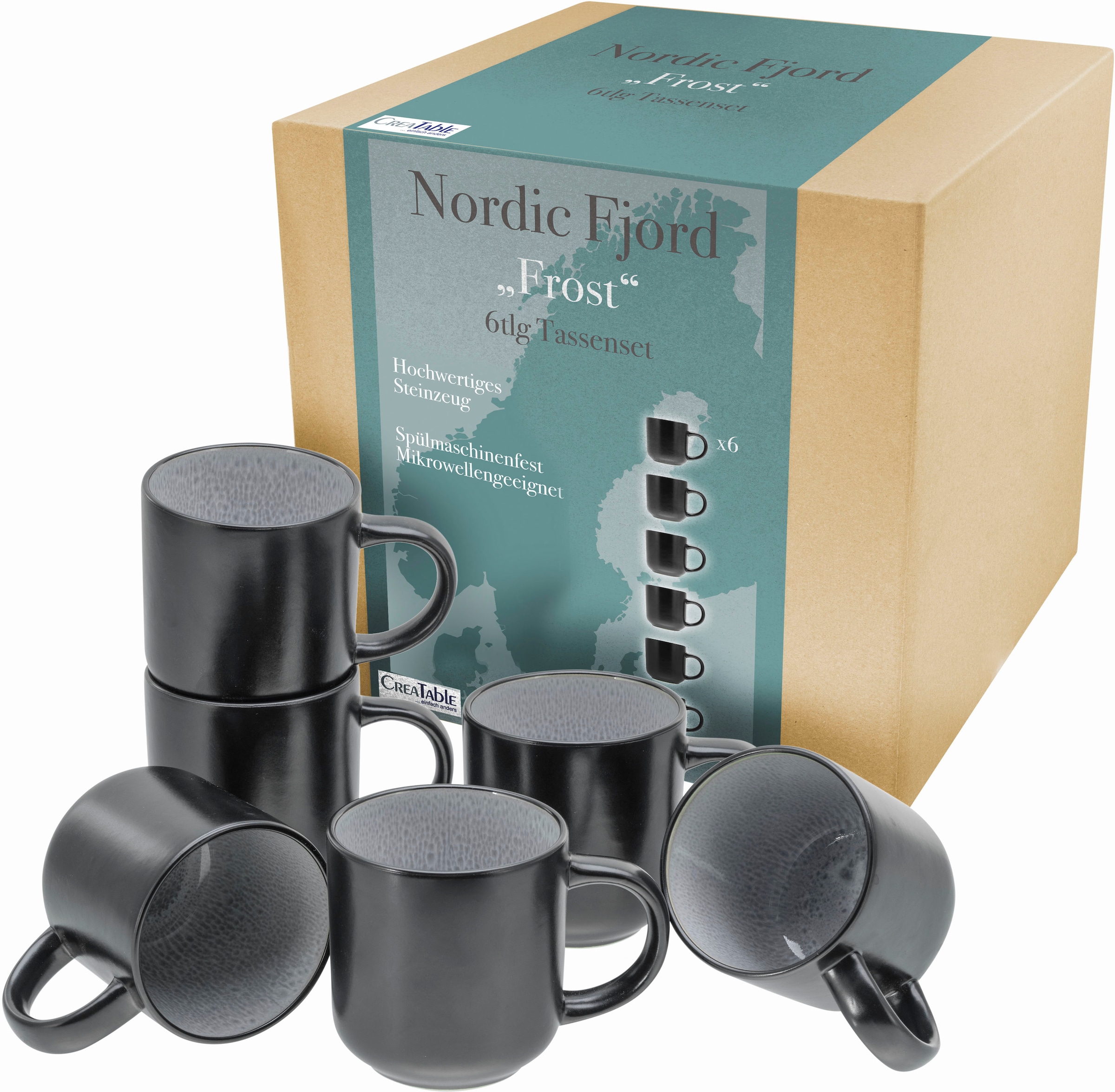 CreaTable Becher »Nordic Tassen (Set, tlg.), 6 online Fjord«, Set, Kaffeebecher, 6- kaufen ml teilig, 285