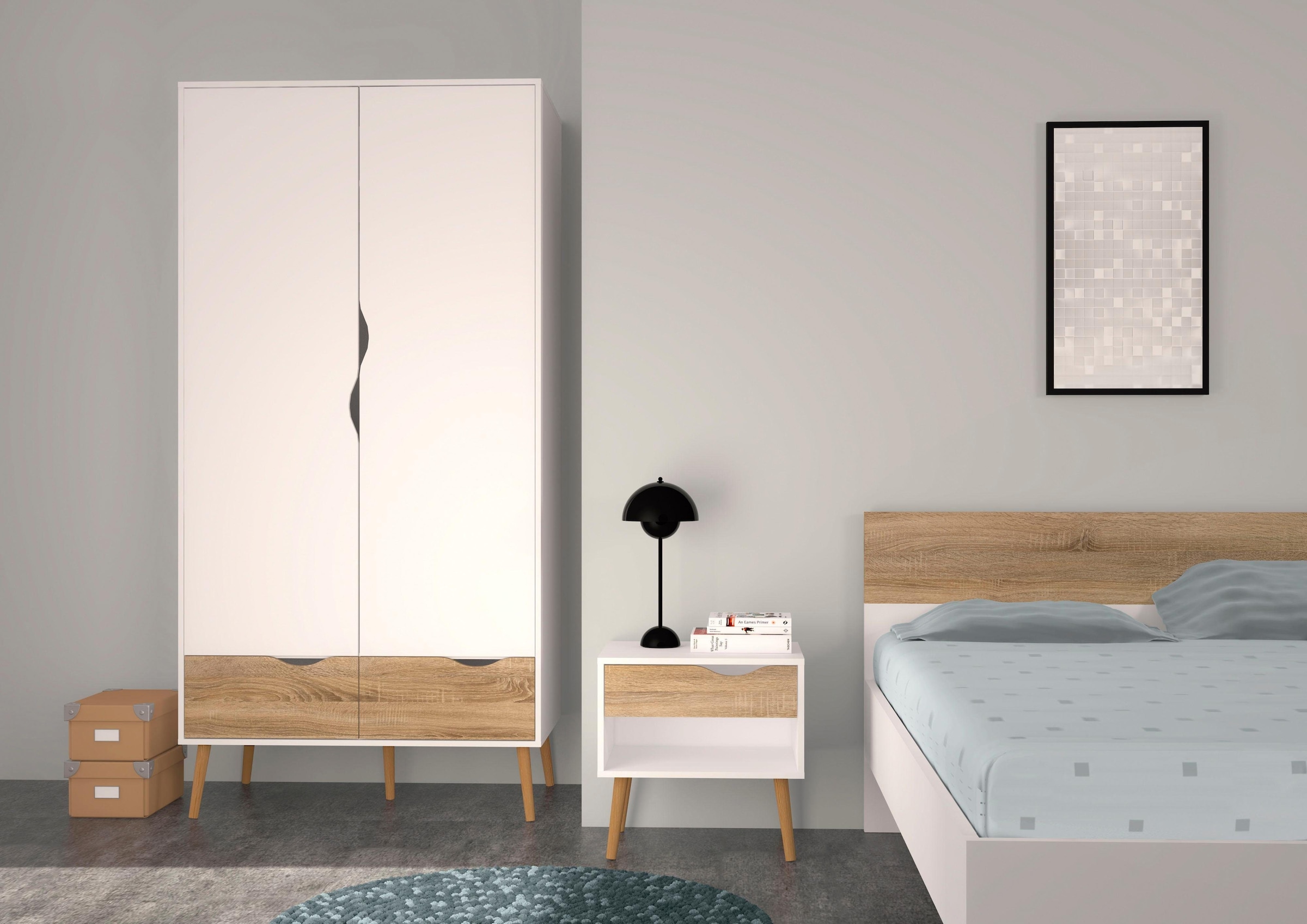 andas Drehtürenschrank »Oslo, Kleiderschrank mit Schubkästen, Stauraum«, mit 2 oder 3 Türen, Breite 99 oder 150 cm, Höhe je 200 cm