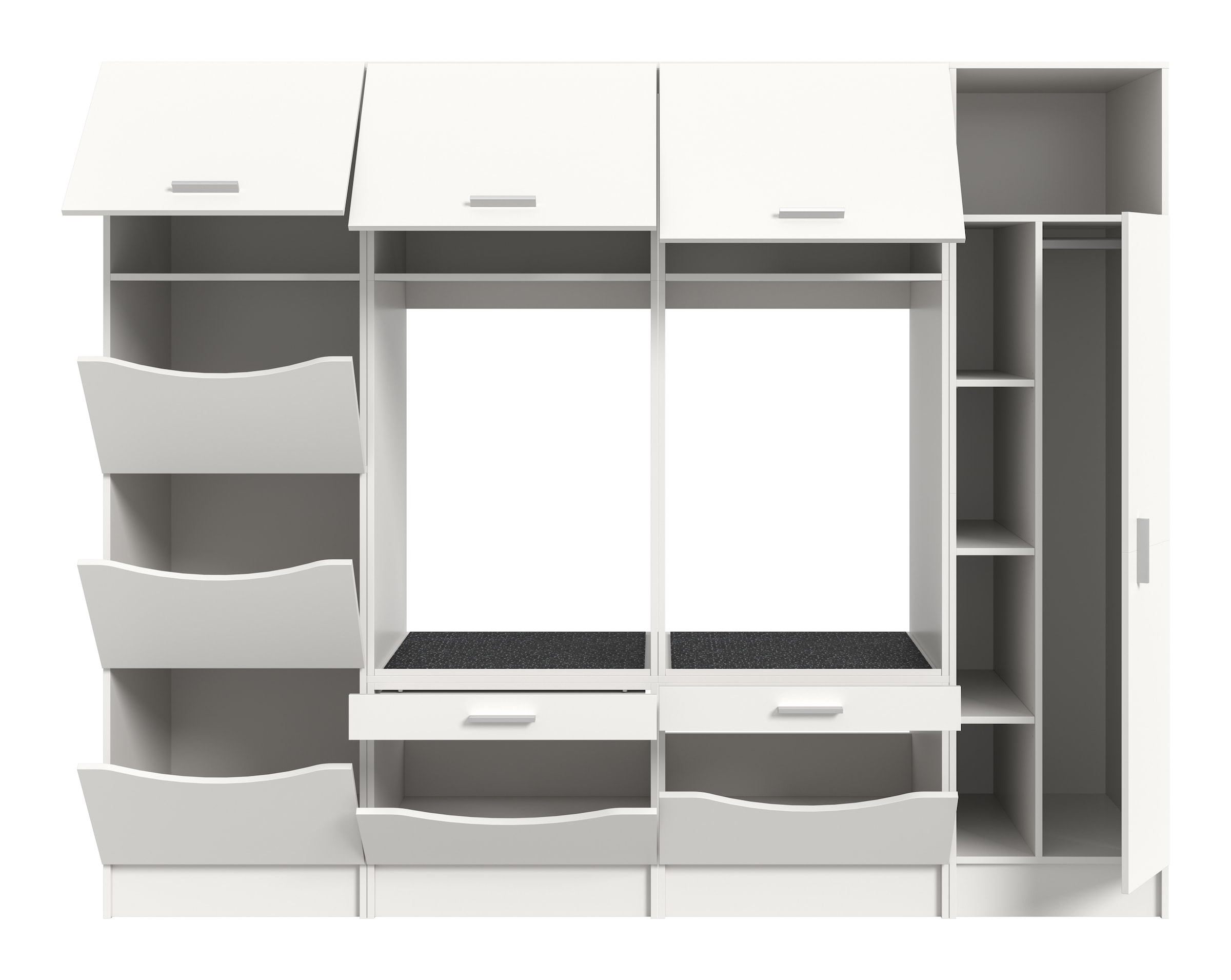 welltime Badmöbel-Set »FALAS, TOPSELLER!, 4-teilig, Hauswirtschaftsraum Set, Breite 292 cm« 2x Waschmaschinenumbau-, 1x Wäsche- & 1x Mehrzweckschrank, 