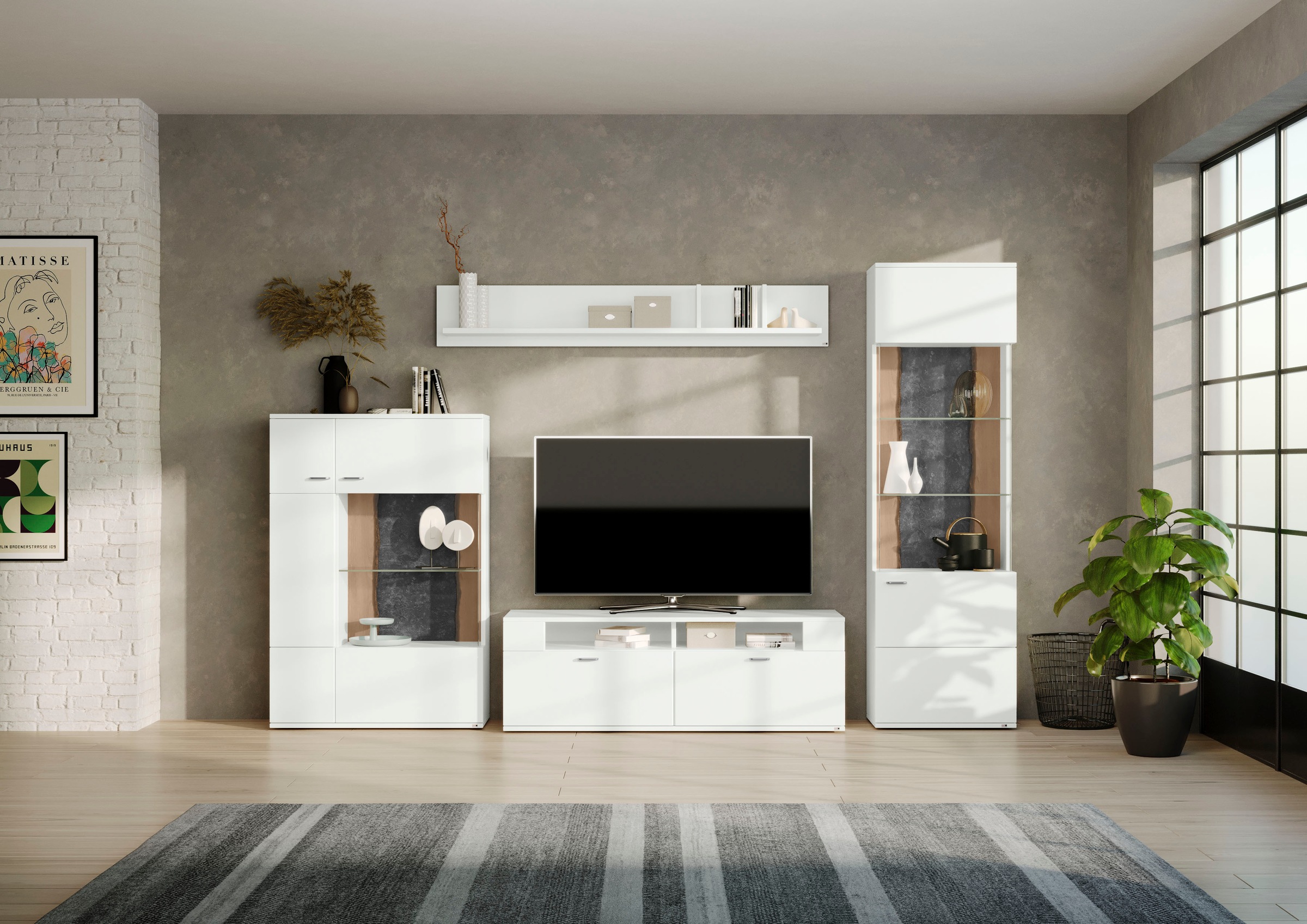 set one by Musterring Wohnwand »TACOMA« Set, 4 Stk. tlg. Typ 52, mit Wandbo günstig online kaufen