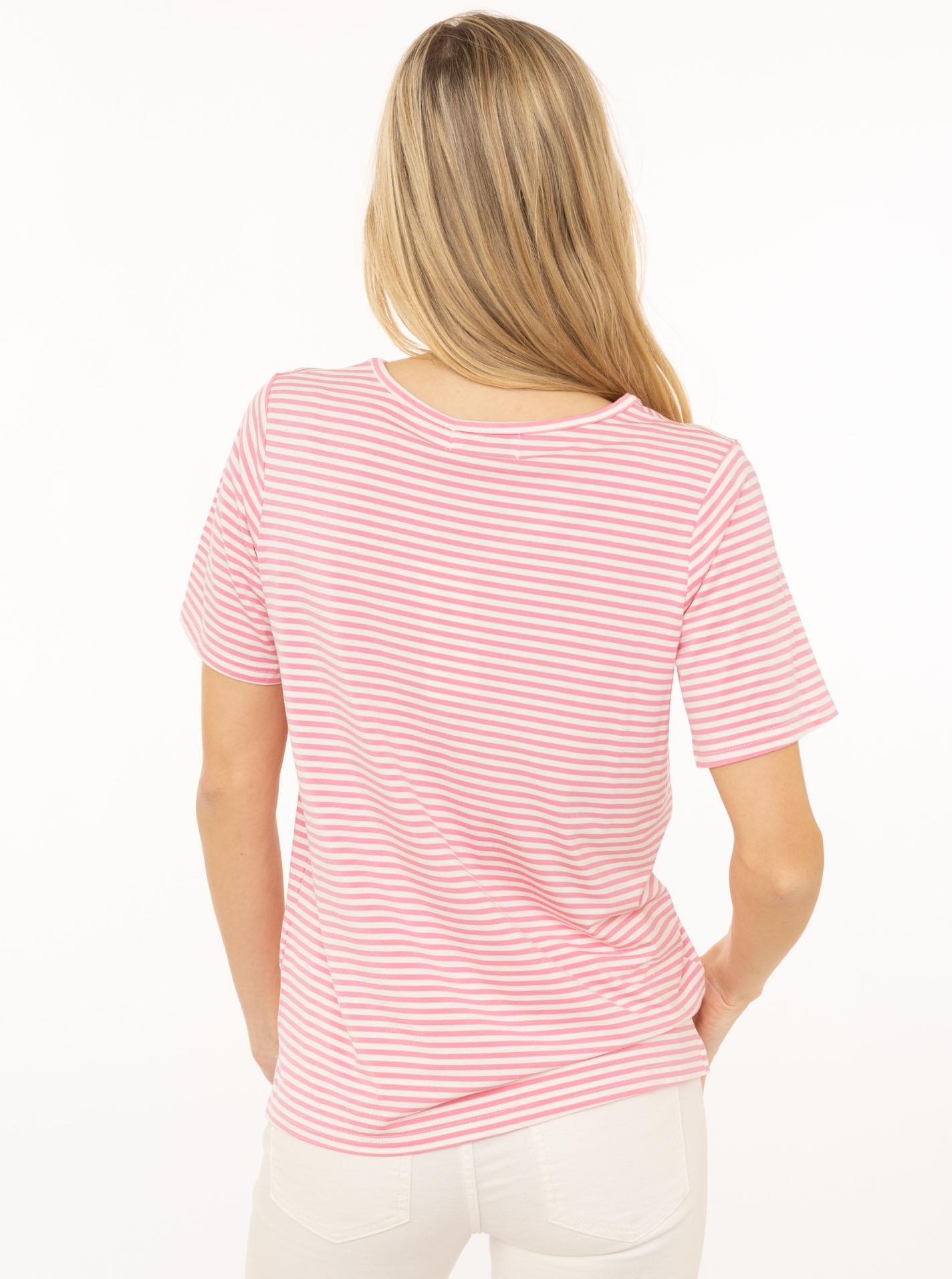 Zwillingsherz T-Shirt »"Zwillingsherz"« V-Neck, gestreift, kleines Motiv gestickt