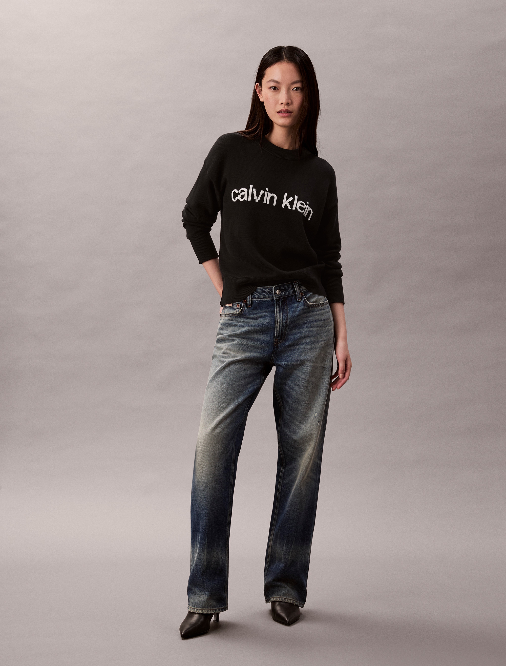 Calvin Klein Jeans Strickpullover »Cotton Graphic Pullover« Mit Rundhalsausschnitt