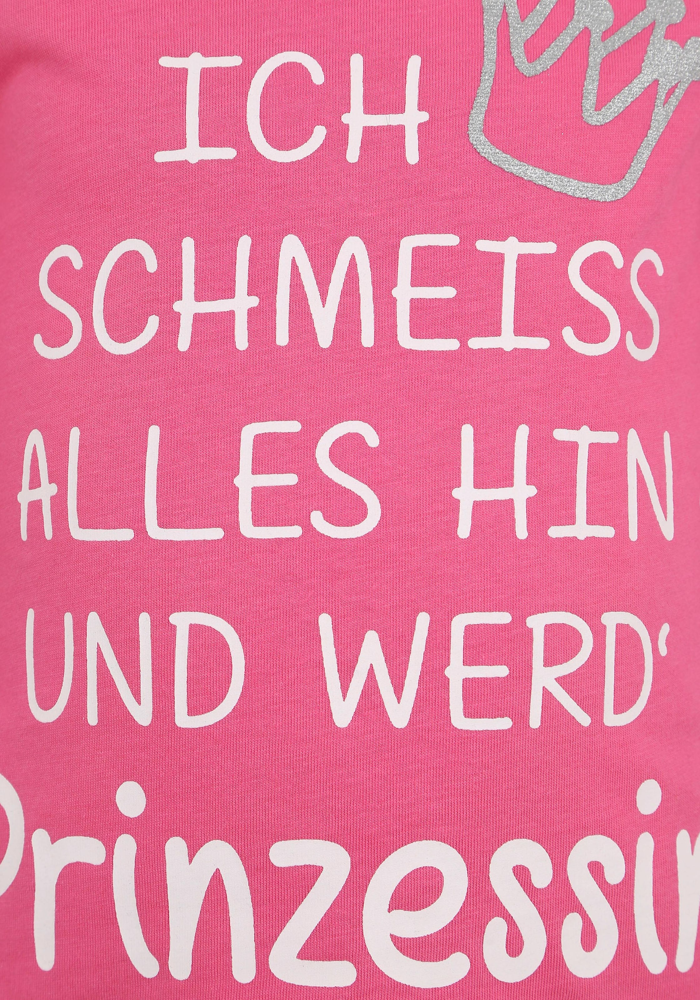 hin »Ich jetzt Prinzessin«, %Sale schmeiss alles werd´ Glitzerdruck im mit KIDSWORLD Langarmshirt und