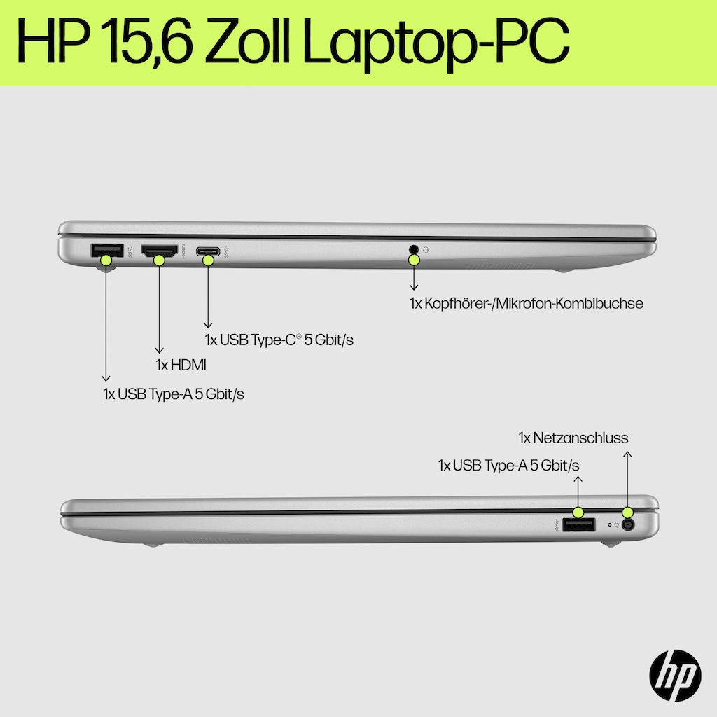 HP Notebook »15s-fq2235ng«, 39,6 cm, / 15,6 Zoll, Intel, Core i3, UHD Graphics, 512 GB SSD