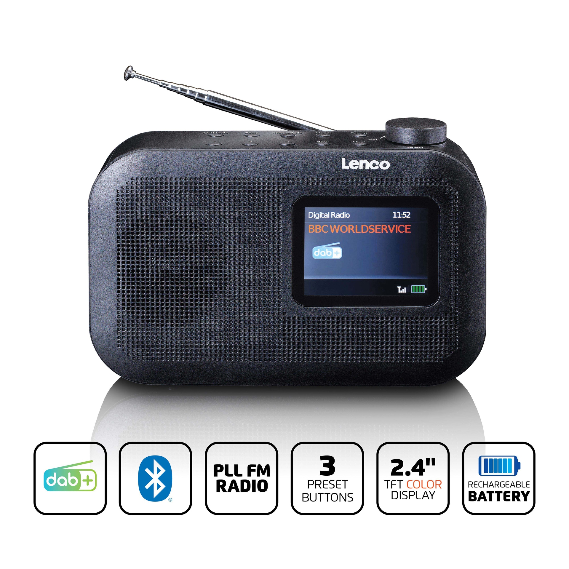 Lenco Digitalradio (DAB+) »PDR-026BK - DAB+ Taschenradio«, (Digitalradio ( DAB+) auf Raten kaufen