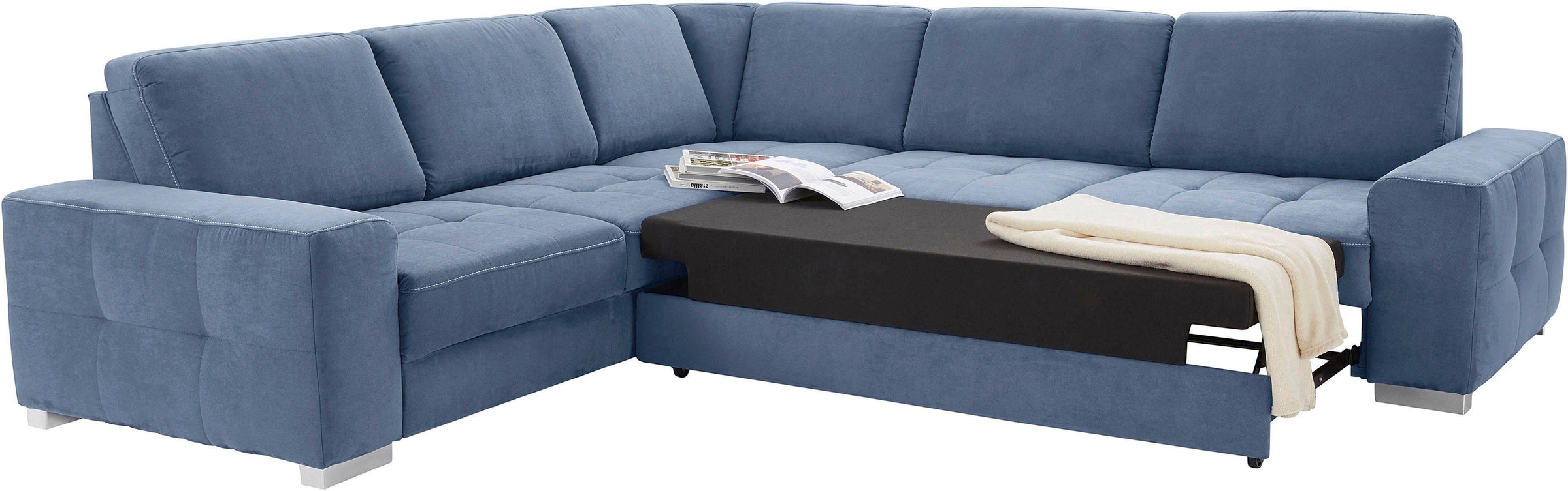 sit&more Ecksofa »Santorini L-Form«, mit Federkern und Sitztiefenverstellung, wahlweise mit Bettfunktion