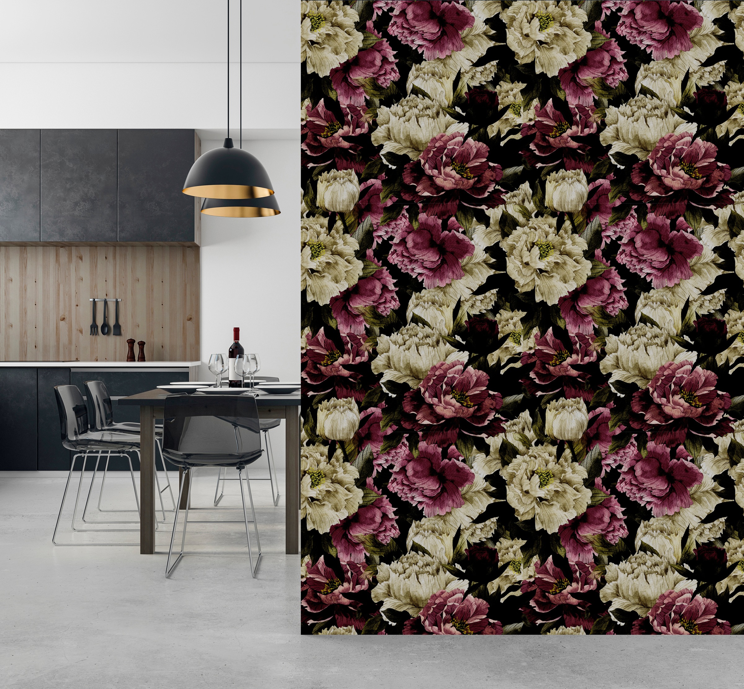 queence Vinyltapete »Patrice«, bedruckt-Motiv-botanisch-floral-gemustert-na günstig online kaufen