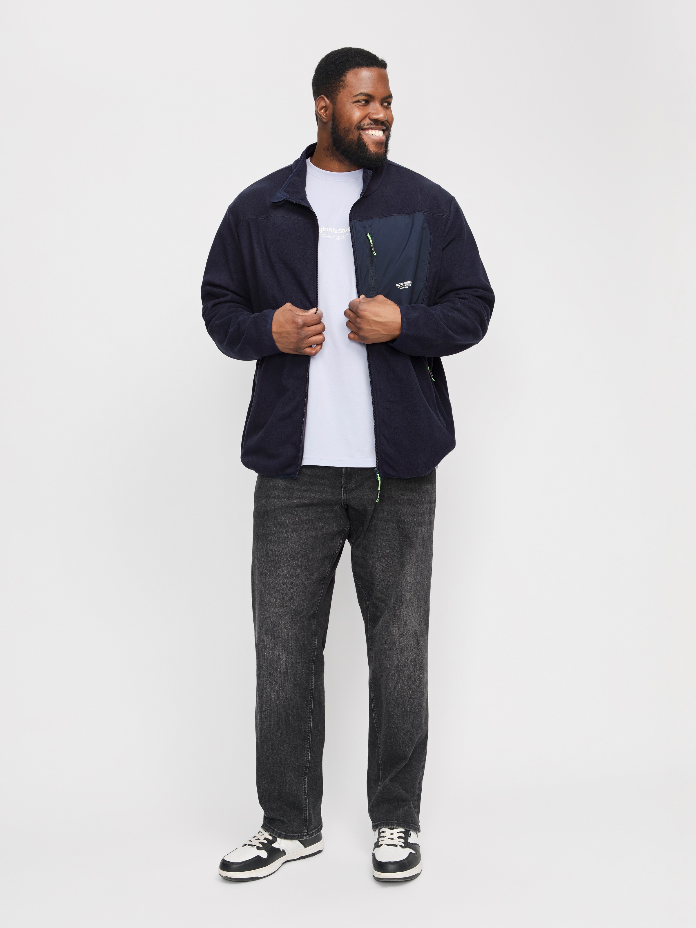 Jack & Jones PlusSize Fleecejacke »JJTHEO FLEECE JACKET PLS«, ohne Kapuze