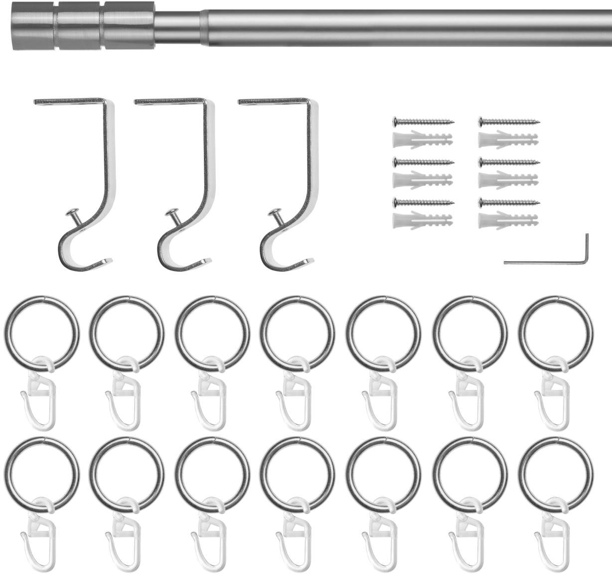 LICHTBLICK ORIGINAL Gardinenstange »Gardinenstange Zylinder, 20 mm, ausziehbar, 1 läufig 130 - 240 cm«, 1 läufig-läufig, ausziehbar, Einläufige Vorhangstange mit Ringen für Gardinen und Stores.
