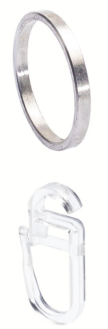 Liedeco Flachring »Gardinenring, Stilring mit Faltenlegehaken "Skandinavia"«, (8 St.), Flachring mit Faltenlegehaken, 8 Stück