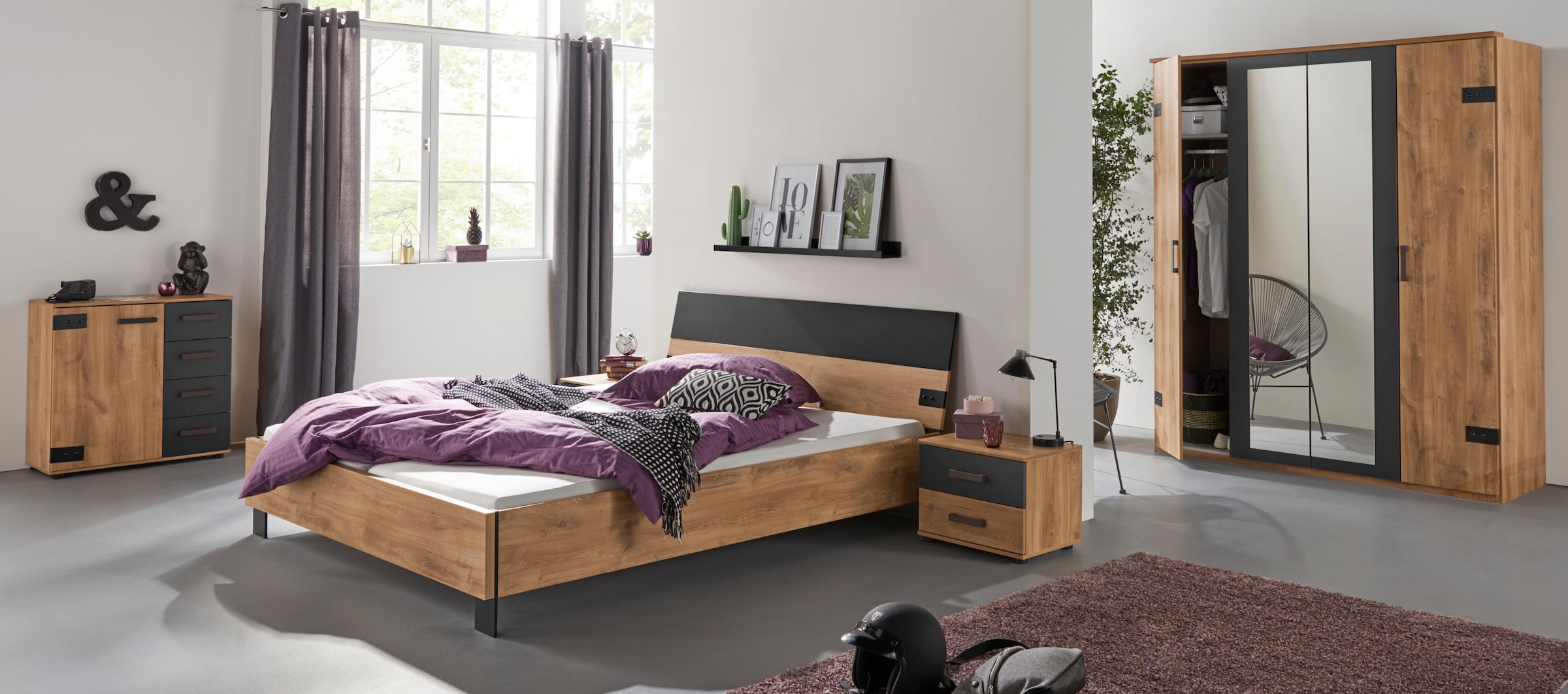Wimex Kombikommode »Malmoe, Schrank mit 1 Tür und 4 Schubladen, Made in Germany«, im rusikalen look, Industrial Design, 81x41x83cm