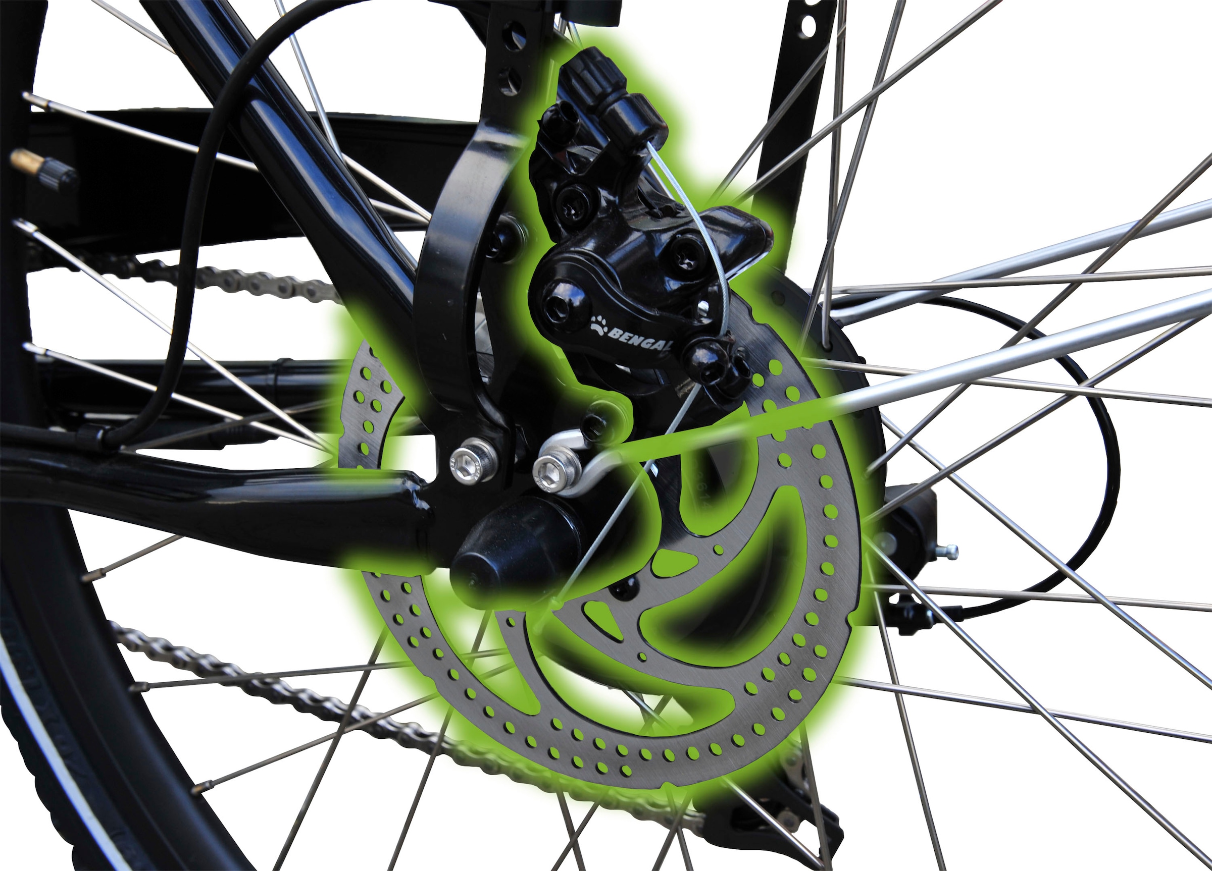 SachsenRad »T1« 7 Gang Shimano Shimano 7-Gang-Kettenschaltung Schaltwerk Kettenschaltung Heckmotor 250 W Alarmanlage, Holz-Transportbox, Mitgelieferte Regenabdeckung