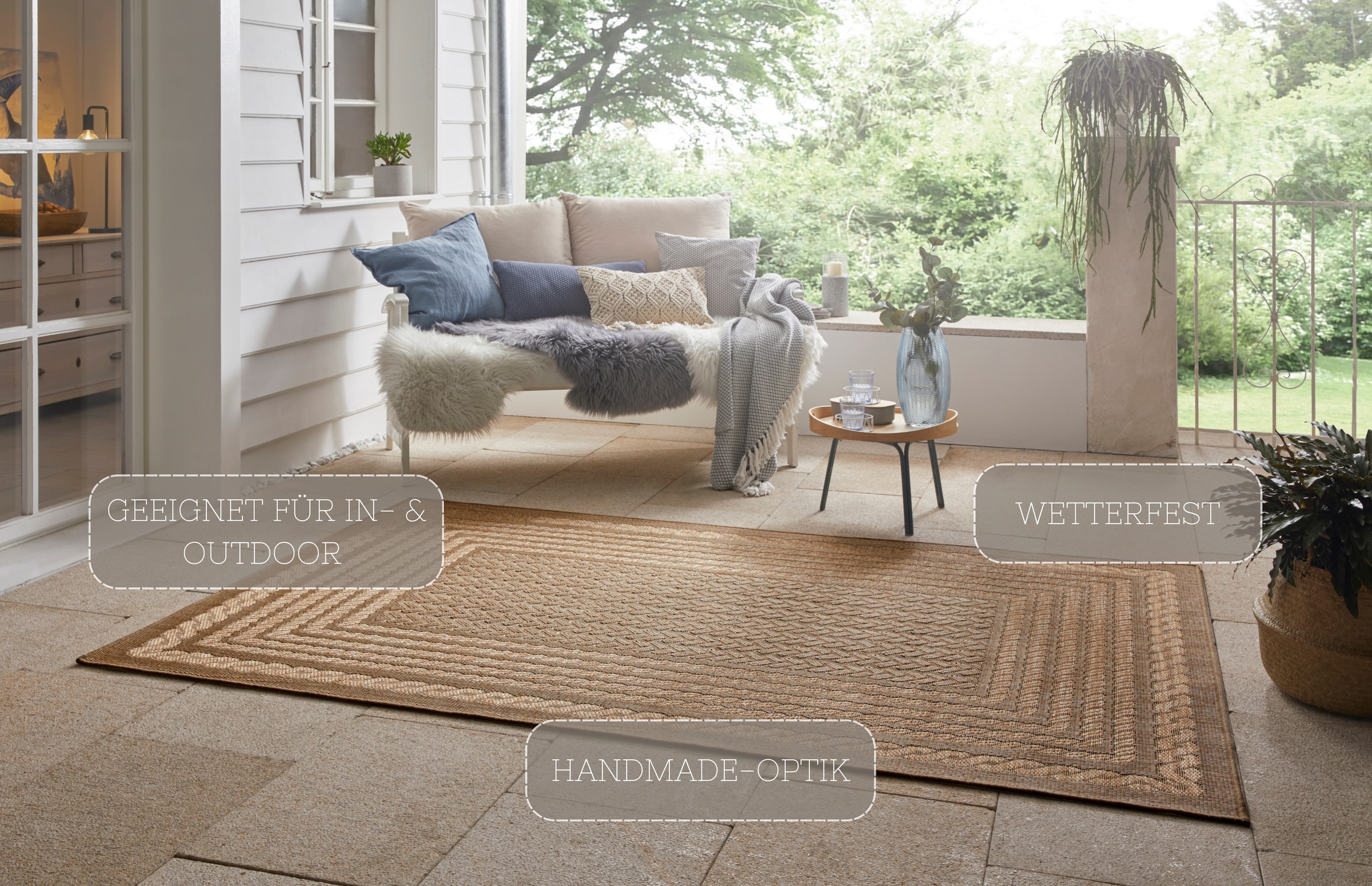 HANSE Home Teppich »Limonero«, rechteckig, 6 mm Höhe, In-& Outdoor, Flachgewebe, Sisal Optik, Skandi, Garten, Wohnzimmer