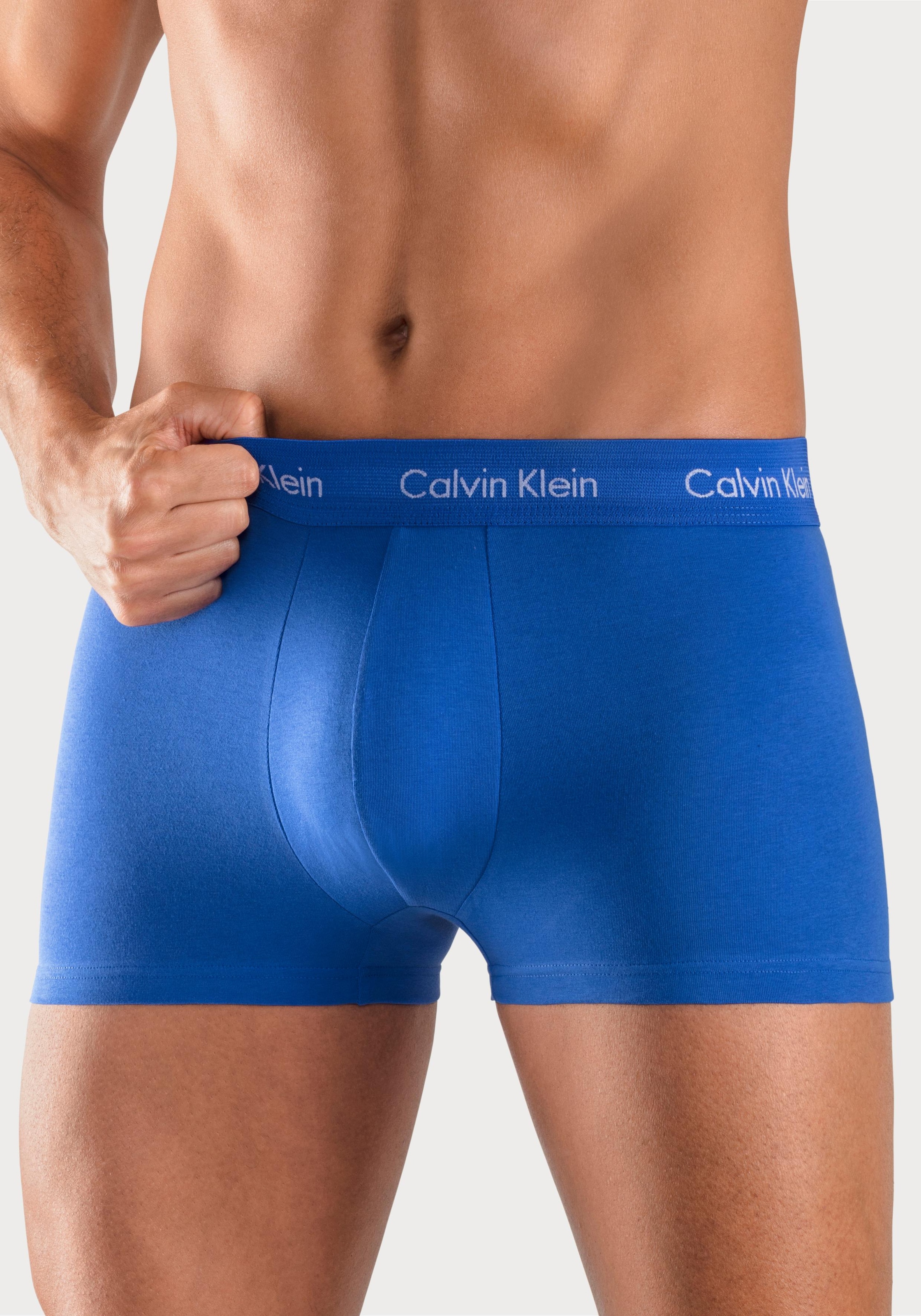 Calvin Klein Underwear Trunk, (3 St.), in blautönen mit Logo-Elastikbund