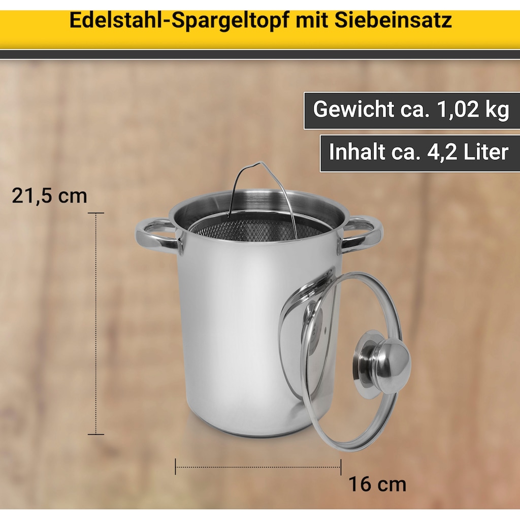 Krüger Spargeltopf, Edelstahl, (1 tlg.), Induktion