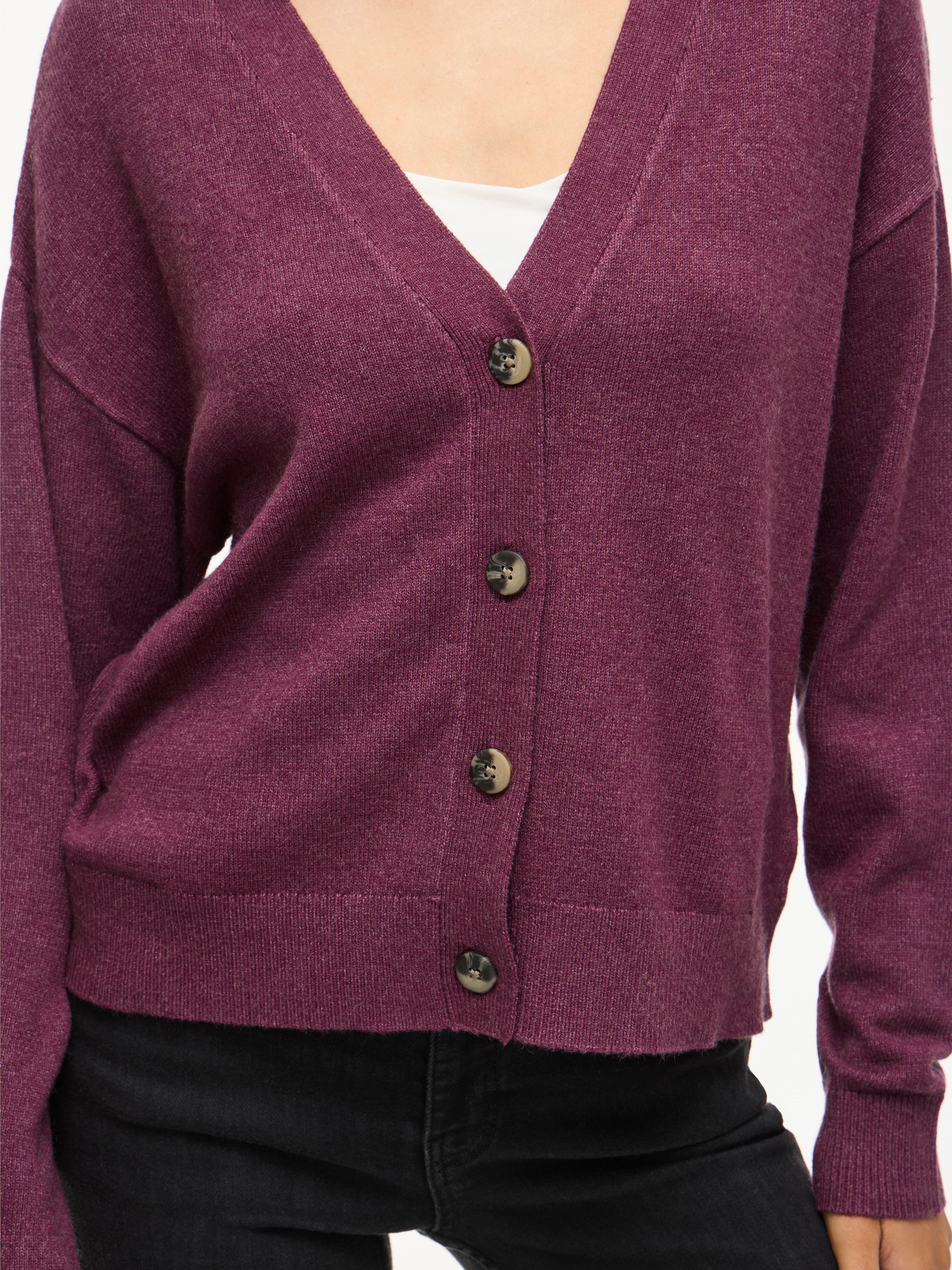 Vila Strickjacke »VIRIL V-NECK KNIT CARDIGAN - NOOS« Materialmix, regular fit