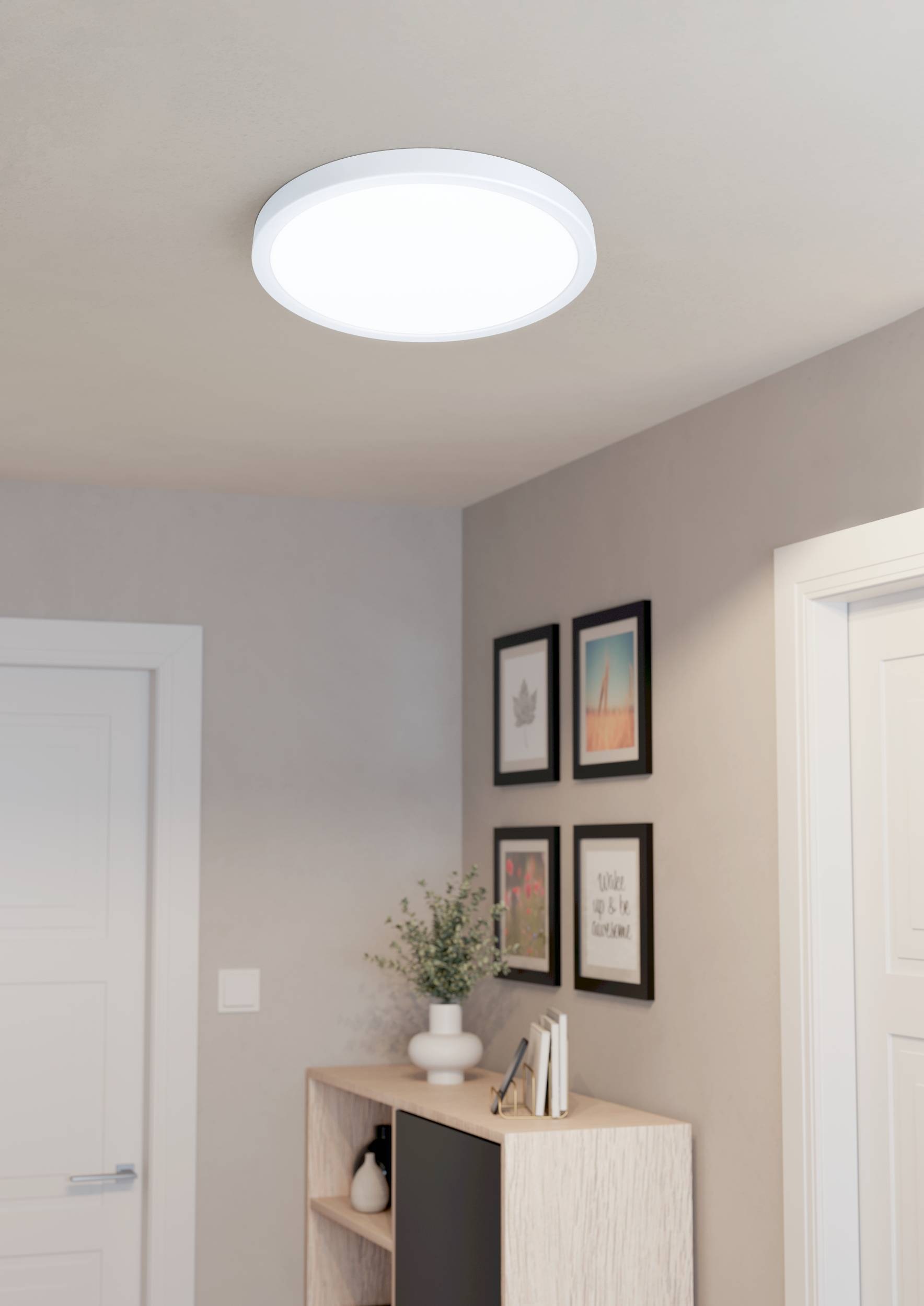 EGLO Aufbauleuchte »Fueva 5 Deckenlampe, Wohnzimmerlampe, Stahl und Kunststoff, Lampe« LED-Modul 1 Stk. Warmweiß Ø 28,5 cm, Aufbauleuchte, Deckenlampe in Weiß, LED Aufbaulampe