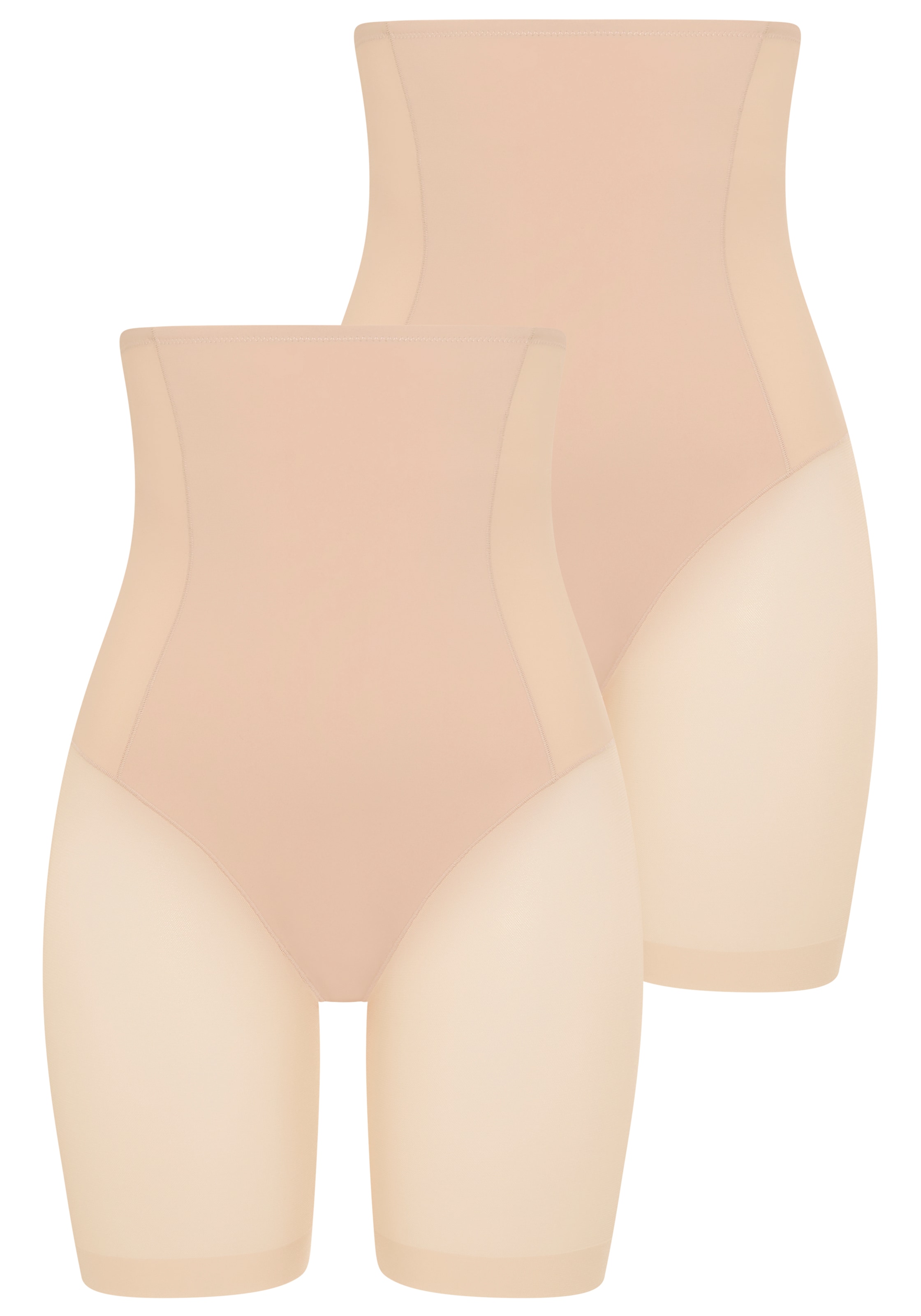 YSABEL MORA Shapinghose 2er Pack,  hoch geschnitten, längeres Bein mit Tüll, Anti-Scheuer-Effekt