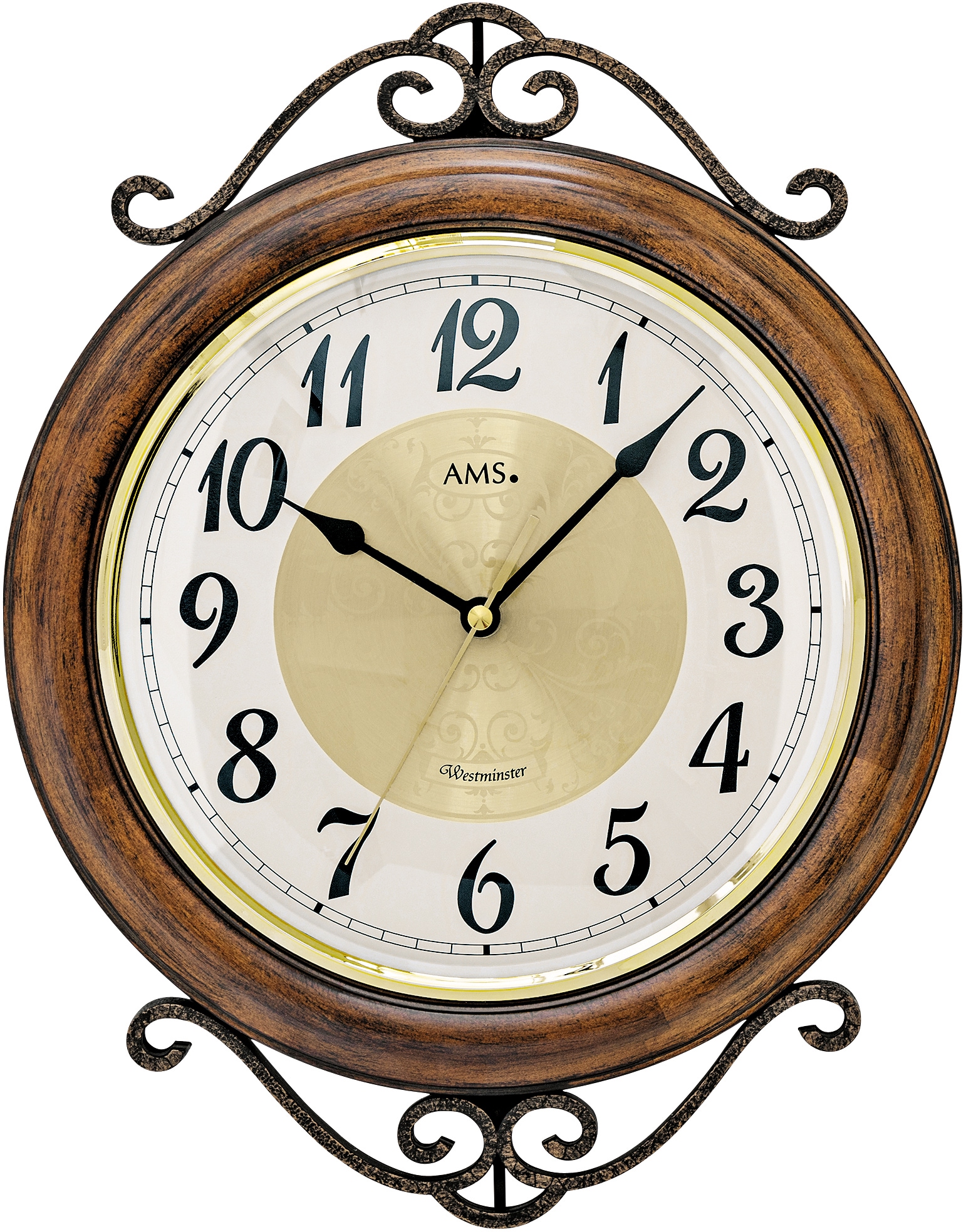 AMS Wanduhr »W9565«, Quarzuhr,Holz,Wohnzimmer,Esszimmer,Küche,Arbeitszimmer günstig online kaufen