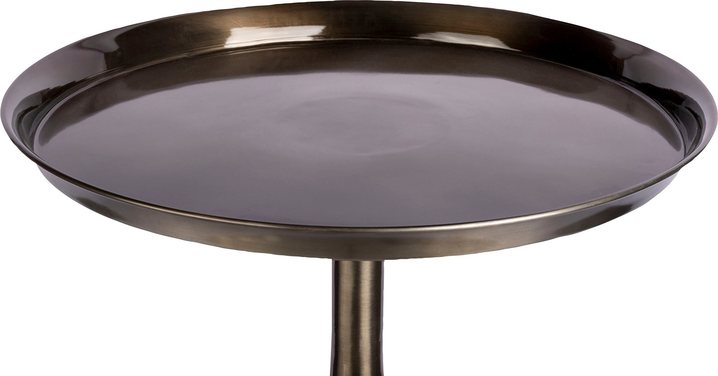 Kayoom Beistelltisch »Assane 125, Edles Design in Gold beziehungsweise Schwarz«, (1 St.), Metallgestell in Tropfenform, runde Ablagefläche, extravagant