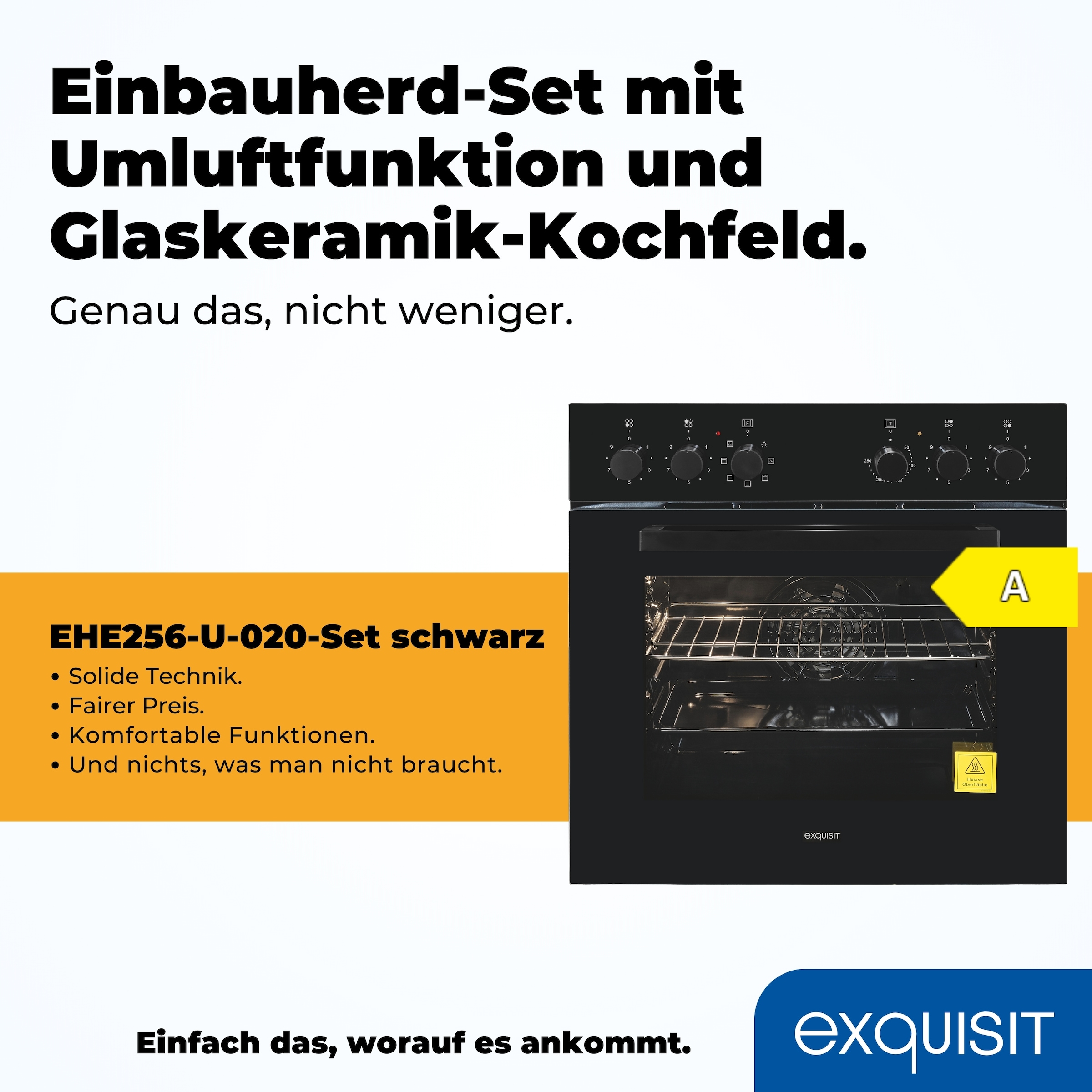 exquisit Elektro-Herd-Set »EHE256-U-020 schwarz«