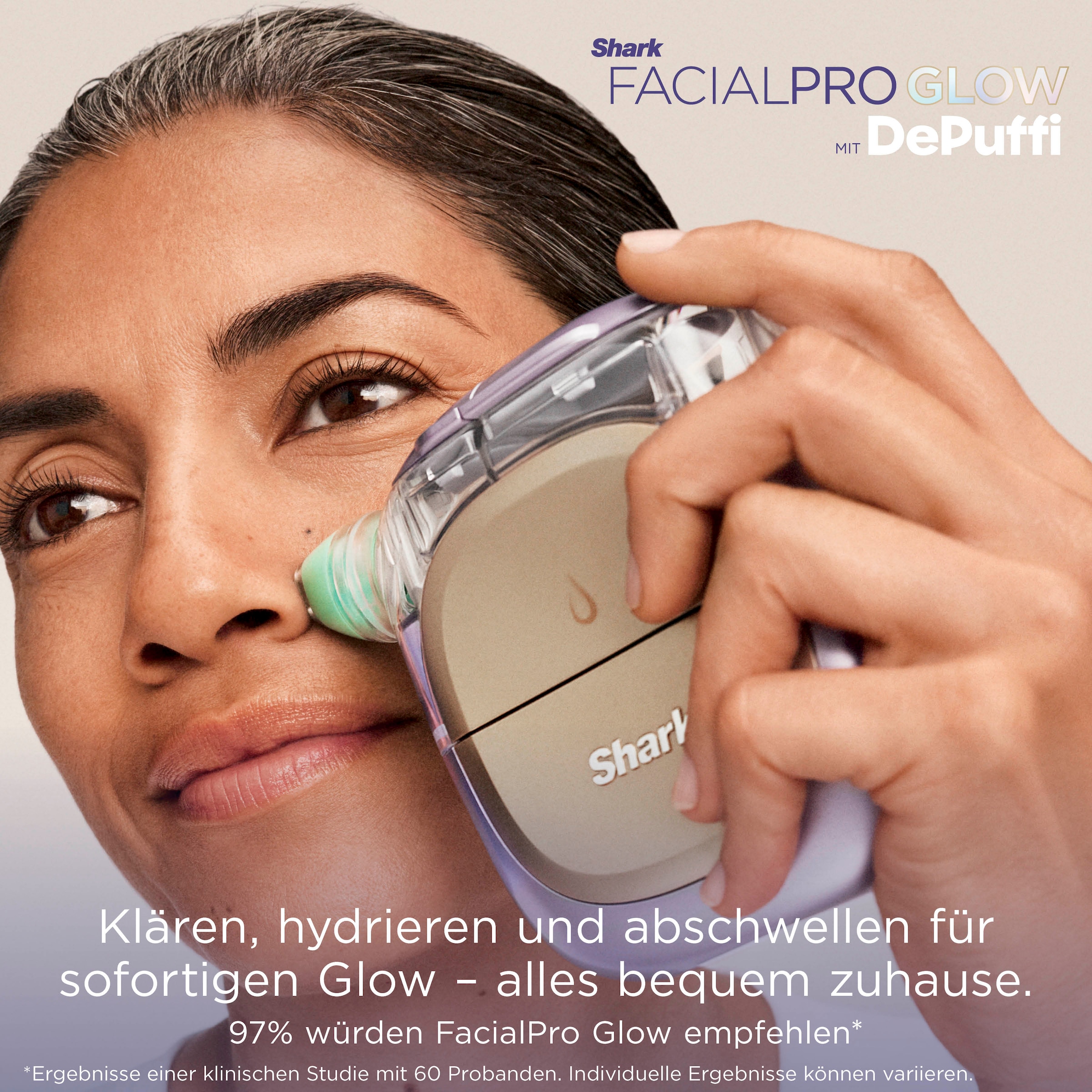 Shark Elektrische Gesichtsreinigungsbürste »FH320EUPL Facial Pro Glow« Hydro-Gesichtspflegesystem für Zuhause