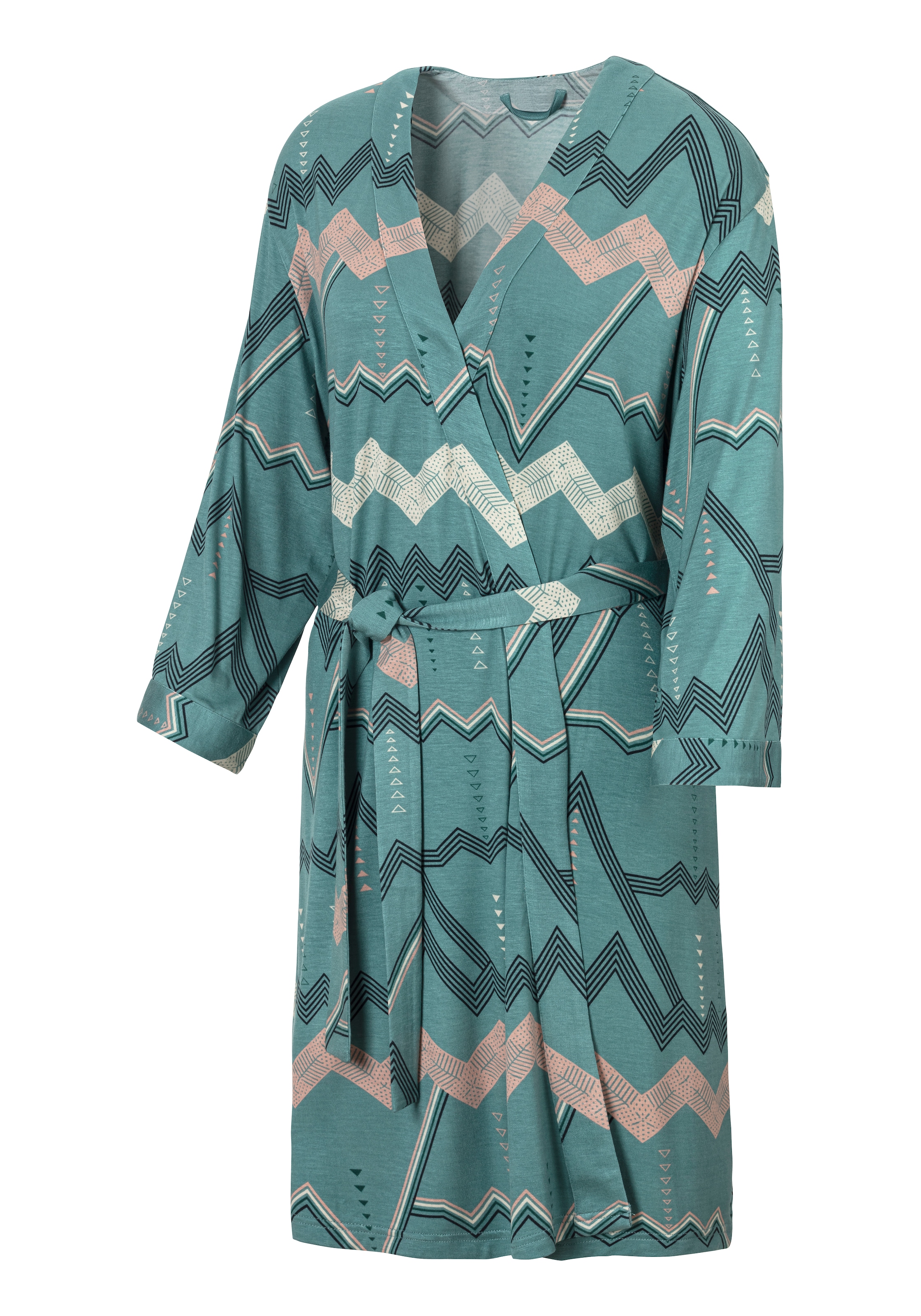 LASCANA Kimono, mit grafischem Zick-Zack Muster