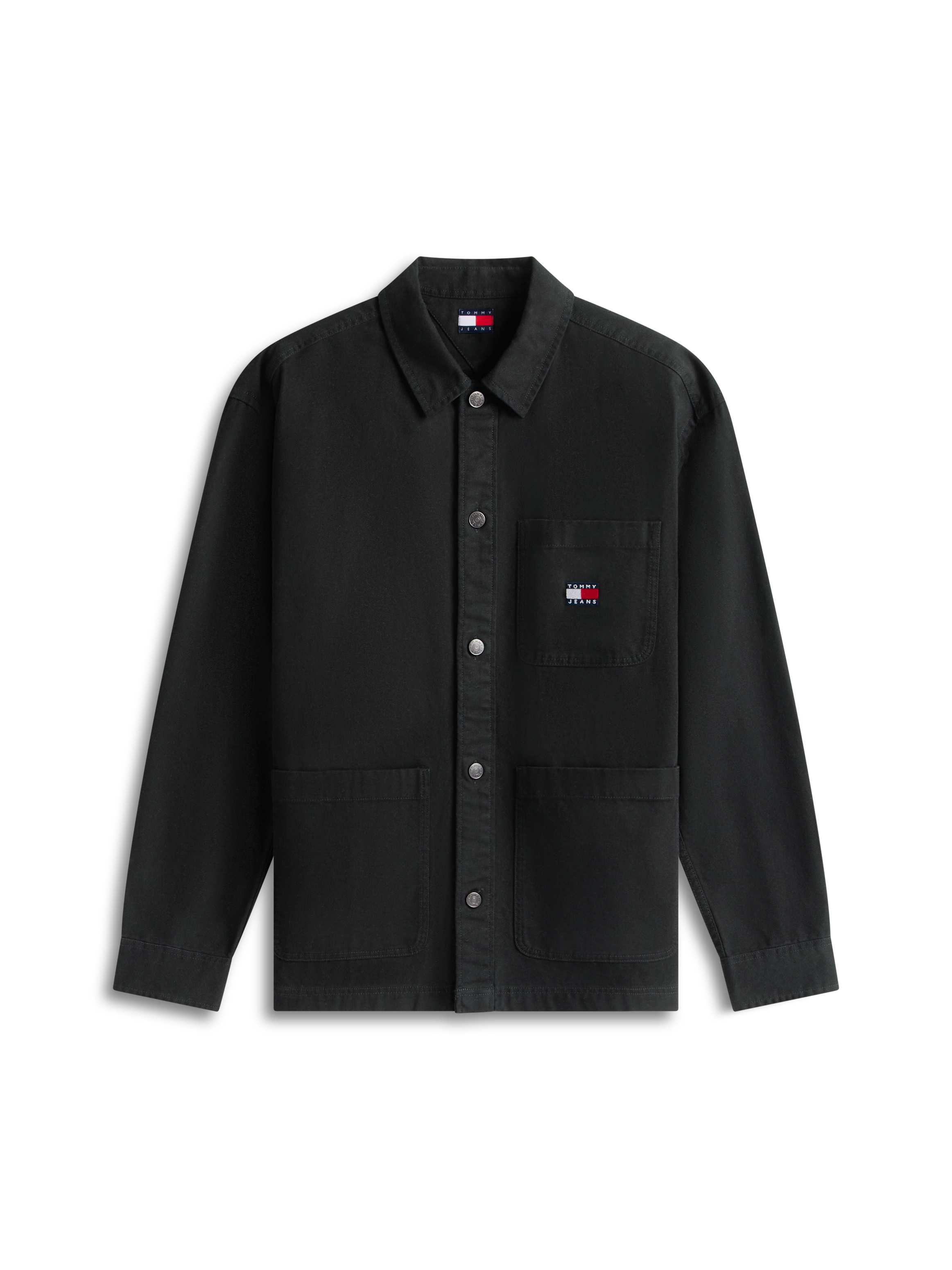 Tommy Jeans Hemdjacke »TJM ESSENTIAL OVERSHIRT« leicht überschnittene Schultern, halbgespreizter Kragen