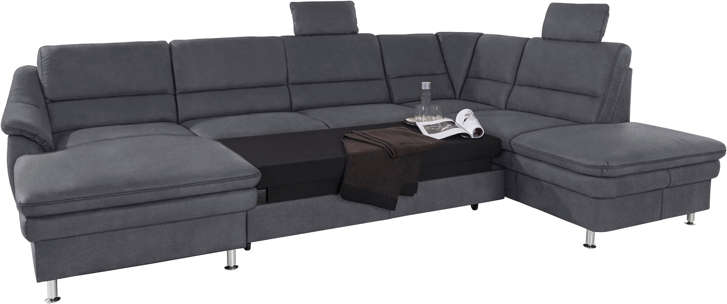 sit&more Wohnlandschaft »Cardoso U-Form«, mit Federkern und Kopfstützen, mit Bettfunktion und Relaxfunktion