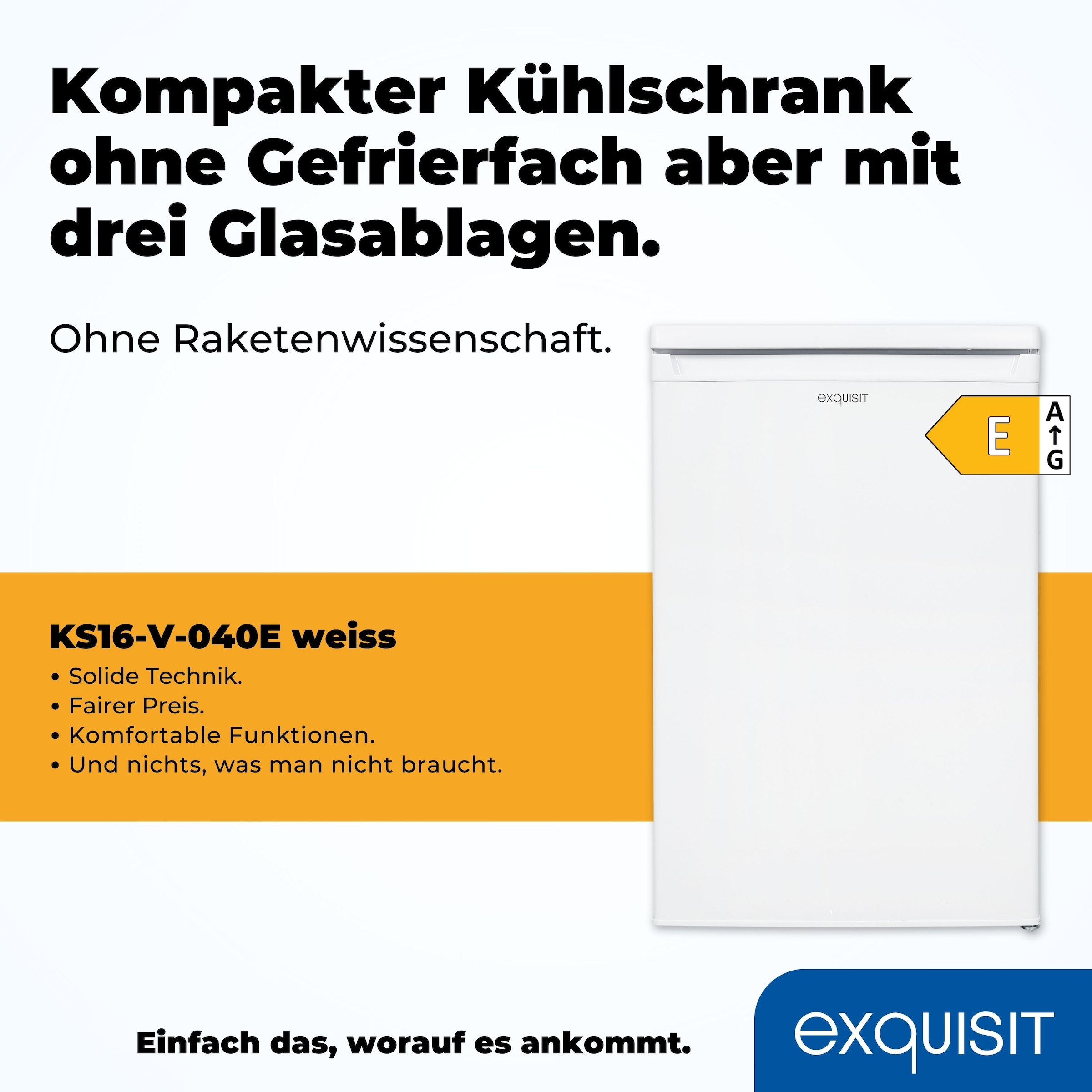 exquisit Kühlschrank »KS16-V-040E weiss«, 127 L Volumen