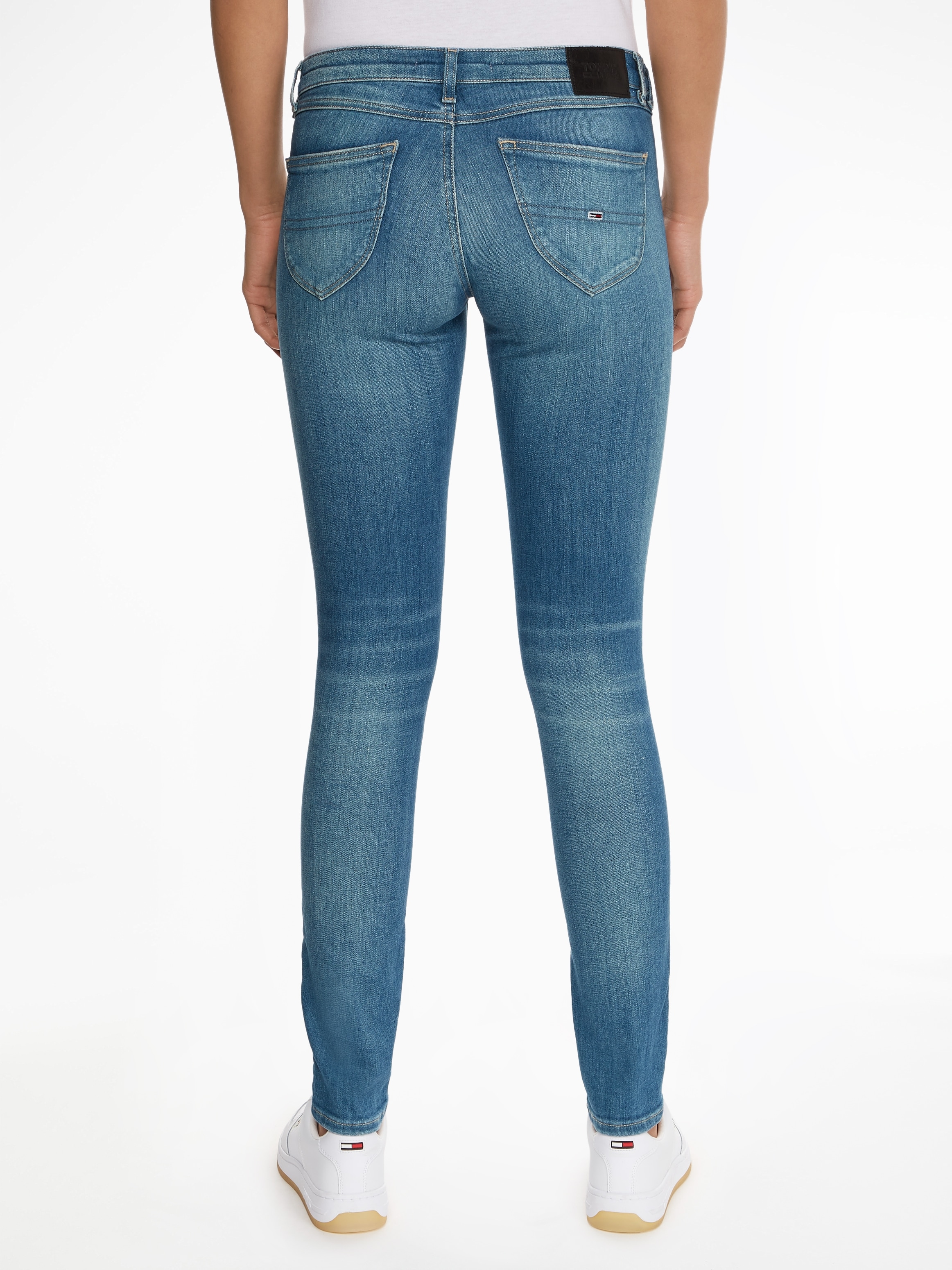 Tommy Jeans mit Labelapplikationen dezenten bestellen online Skinny-fit-Jeans