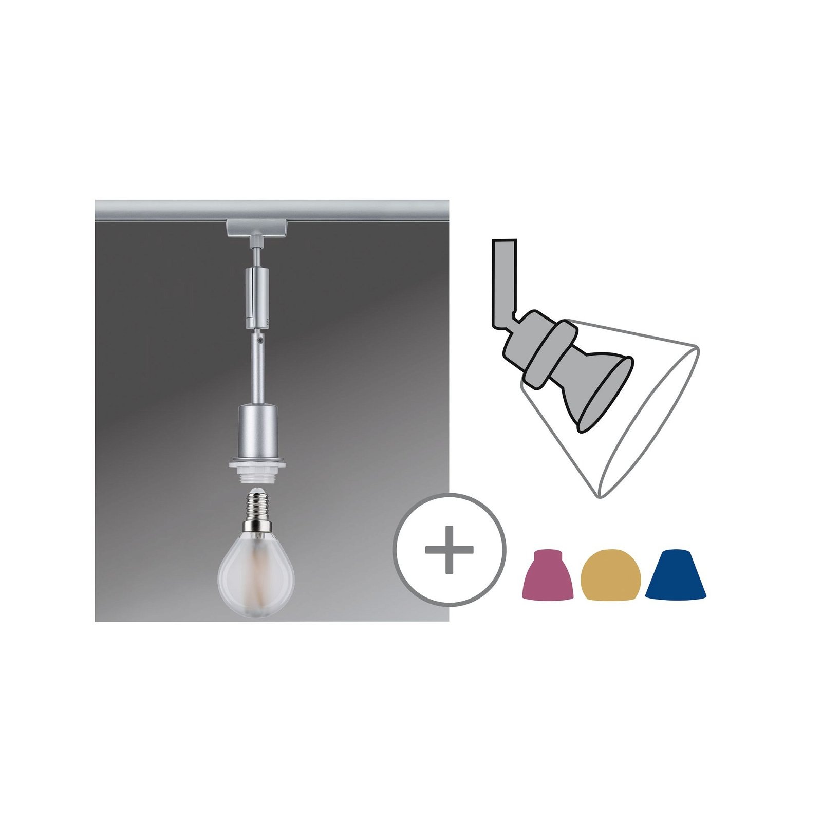 Paulmann Schienensystem-Leuchten »URail Pendel DecoSystems Basic E14 max. 20W dimmbar 230V«, Einzelspot, dimmbar