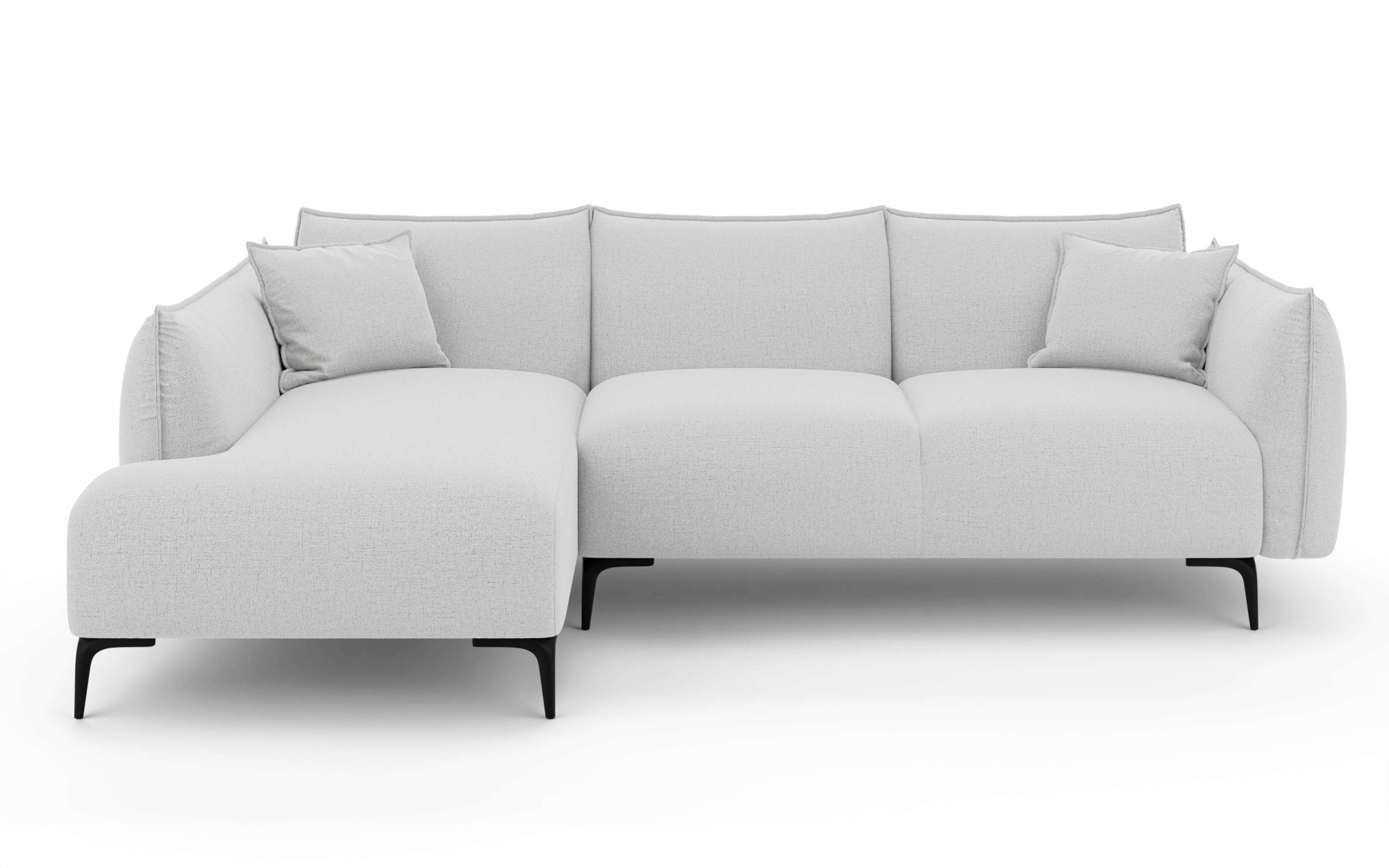LeGer Home by Lena Gercke Ecksofa »Adelita mit Ottomane links oder rechts bestellbar, B/H/T 270/97/168«, L-Form mit Wellenunterfederung, enthält 2 Zierkissen