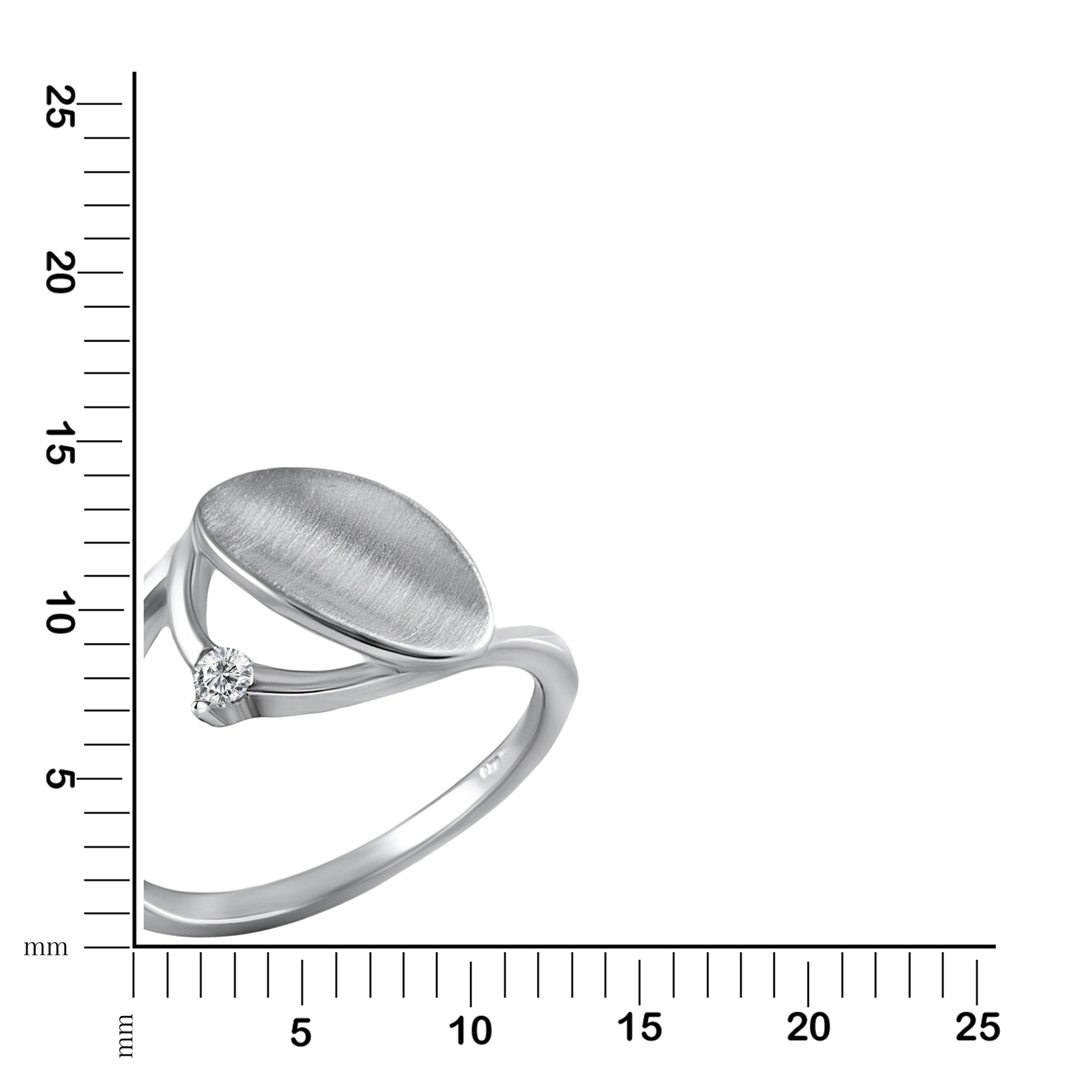 Vivance Fingerring »Silber 925 rhodiniert Zirkonia«