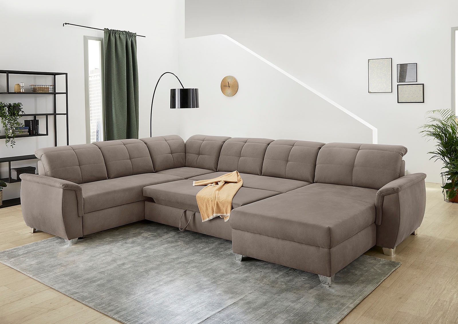 Jockenhöfer Gruppe Wohnlandschaft »Livorno U-Form«, mit 7 individuell verstellbaren Kopfteilen, Bett- und Relaxfunktion