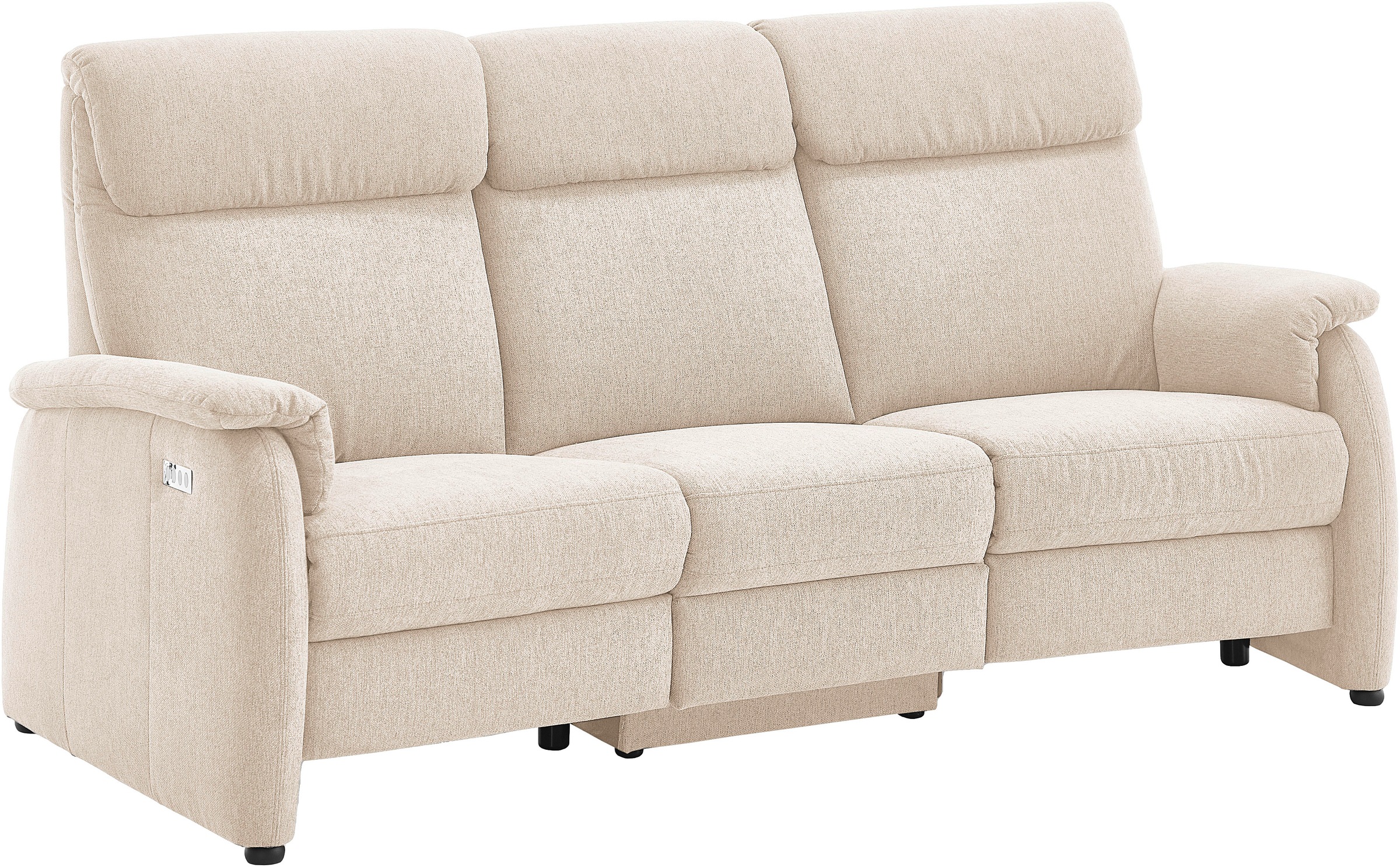 Home affaire Polstergarnitur »Turin, 2,5- & 3-Sitzer mit elektrischer Relaxfunktion« Set, 3-Sitzer mit Tischelement inkl. USB-Ladestation & Steckdose, 4 tlg. tlg. inkl. Tisch, USB & Steckdose, Federkern & pflegeleichtem Bezug